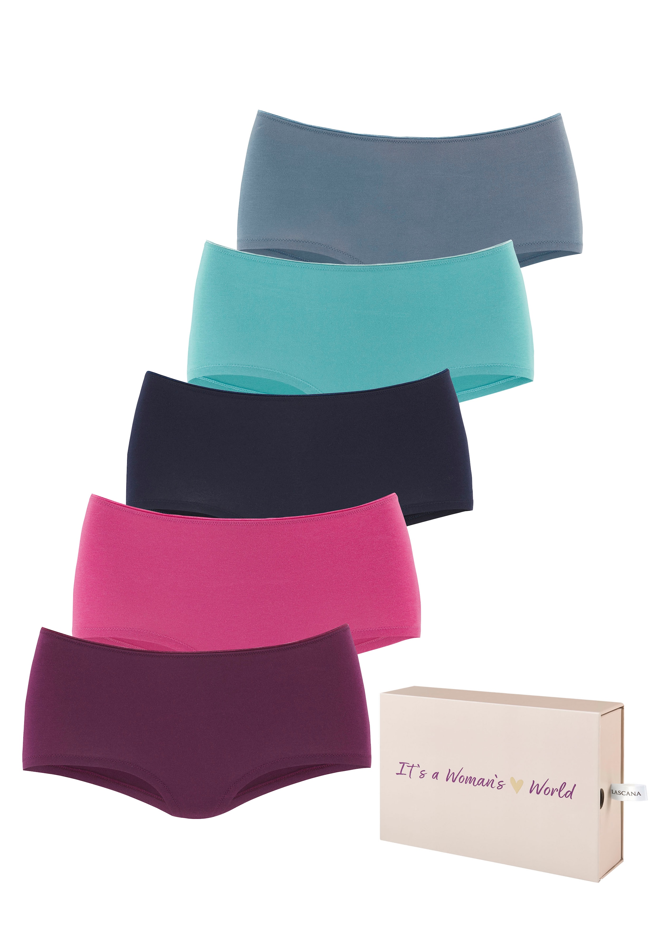 Image of LASCANA Panty 5er-Pack, aus Baumwolle, mit schöner Aufbewahrungsbox