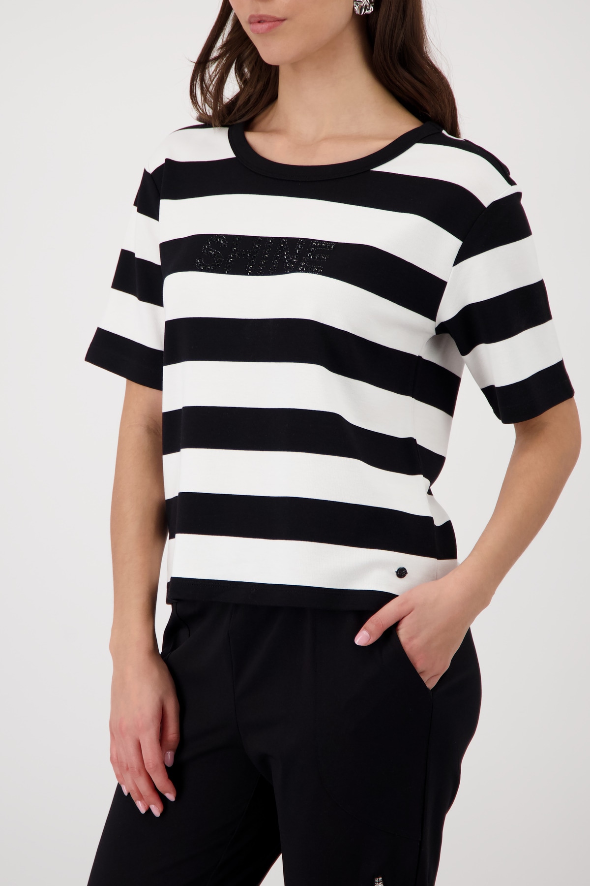 Monari Sweatshirt »Sweatshirt Basic Ringel+Schmuck«, mit Blockstreifen
