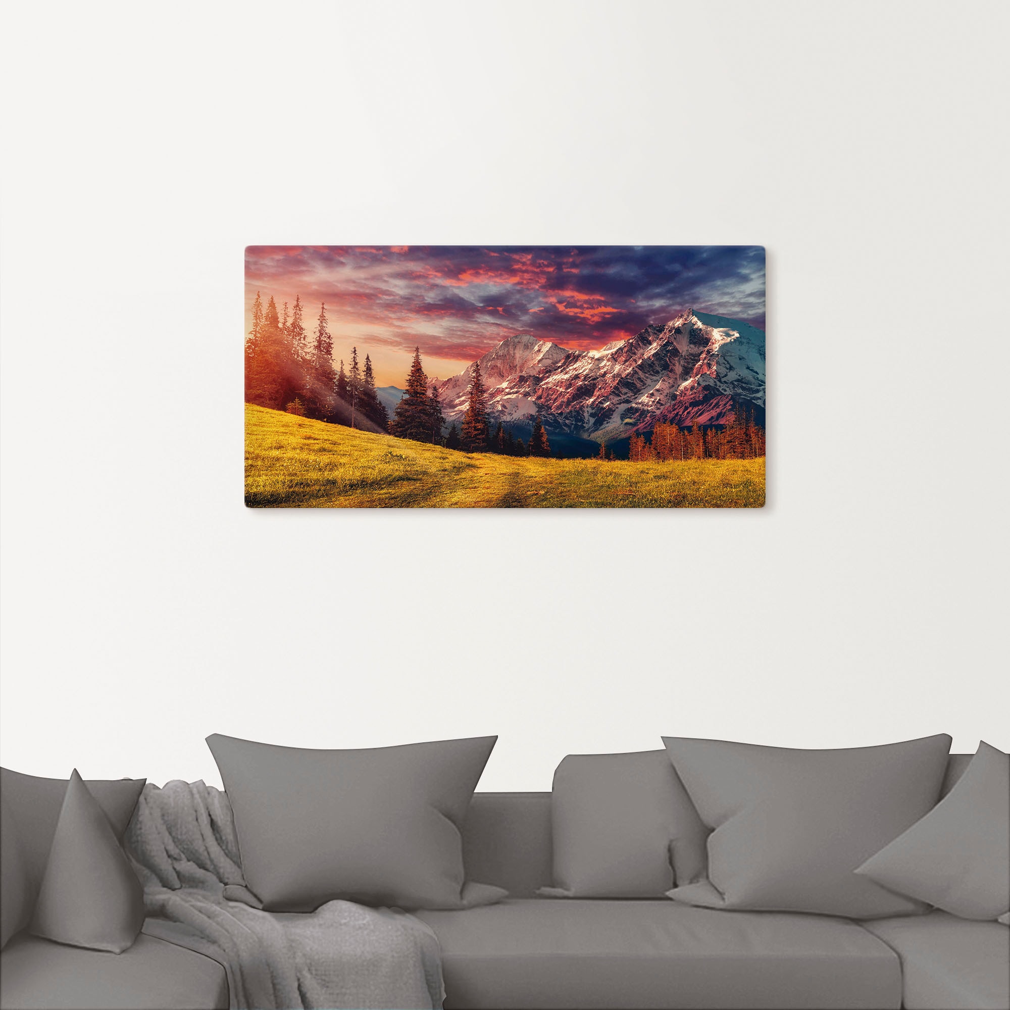 Artland Wandbild »Alpines Hochland« Berge & Alpenbilder 1 Stk. tlg. als Alubild, Outdoorbild, Leinwandbild in verschied. Grössen
