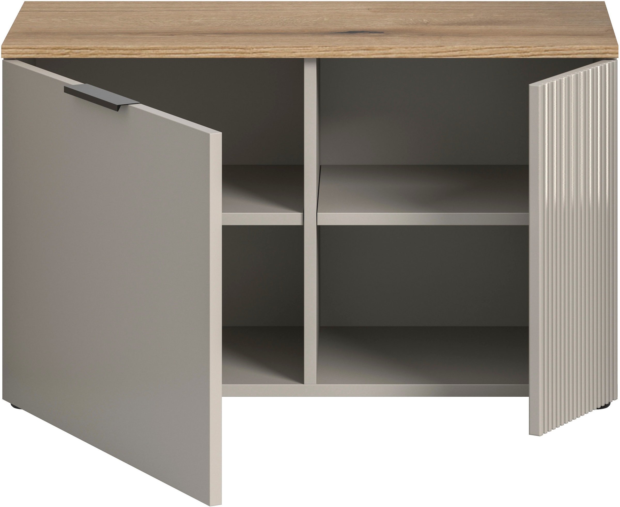 INOSIGN Sitzbank »EDIL, Breite 80cm, 2 Türen, 4 Fächer« moderne Farbkombination, Platz für ca. 6 Paar Schuhe, 1 Stk. tlg. Garderobenbank, Bank, Flurbank, Schuhbank, Dielenbank