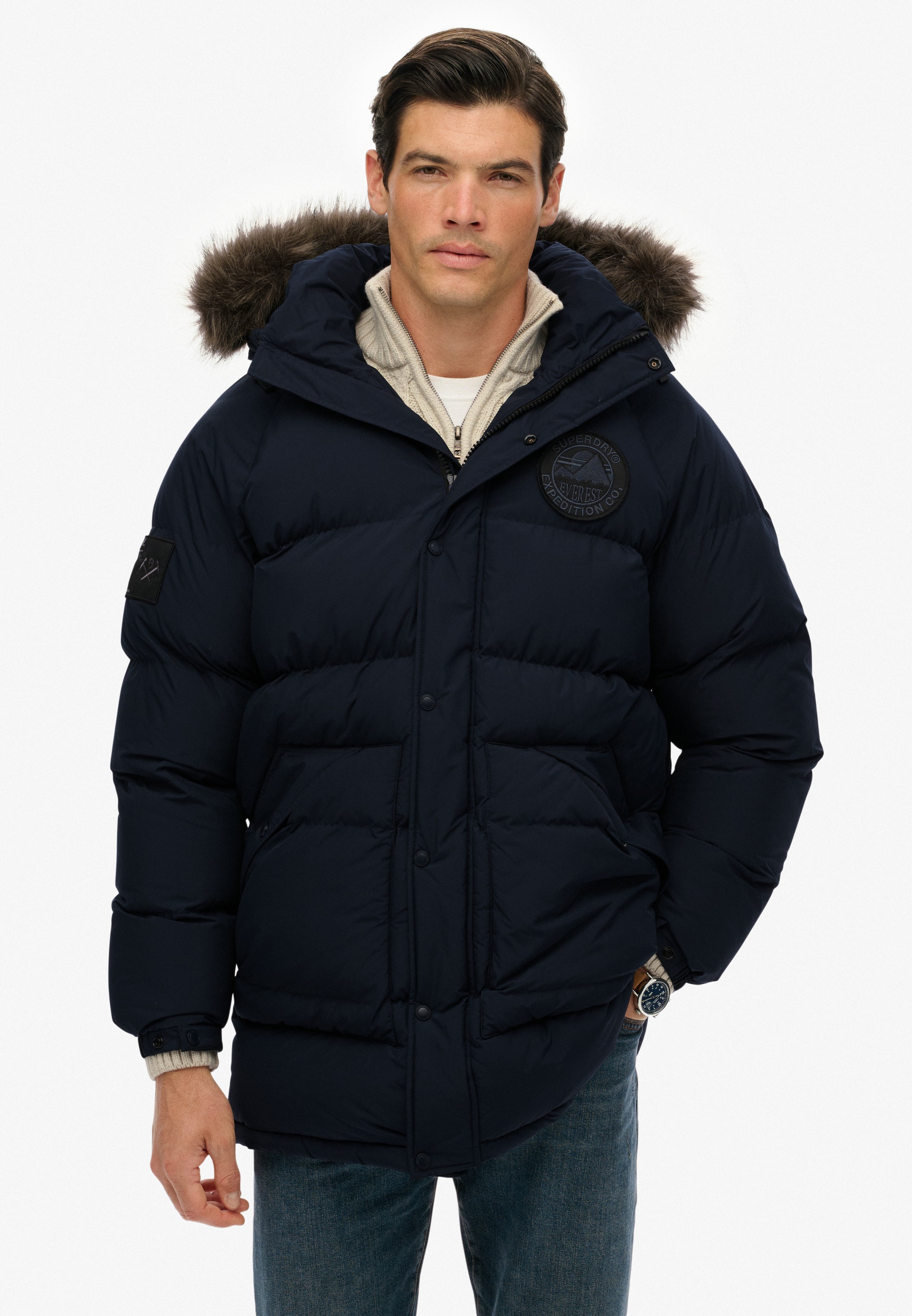 Image of Superdry Steppjacke "EVEREST LONGLINE BAFFLED PARKA" mit Kapuze