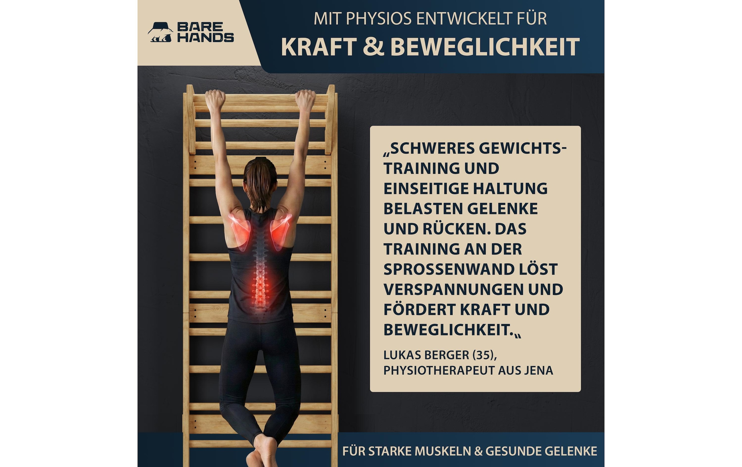   Klettergerüst »Bare Hands Bare Hands Sprossenwand 200 kg«