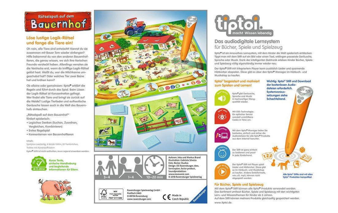 Ravensburger Spiel »tiptoi Spiel Rätselspass auf dem Bauernhof«