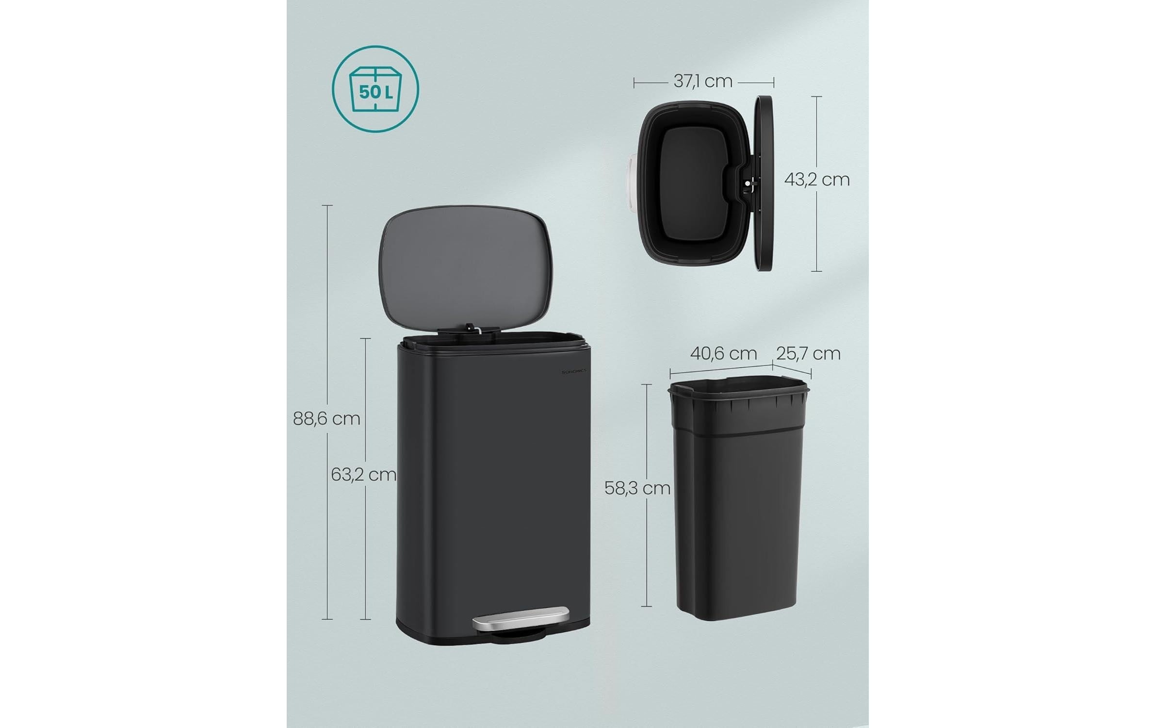 SONGMICS Poubelle »50 l«