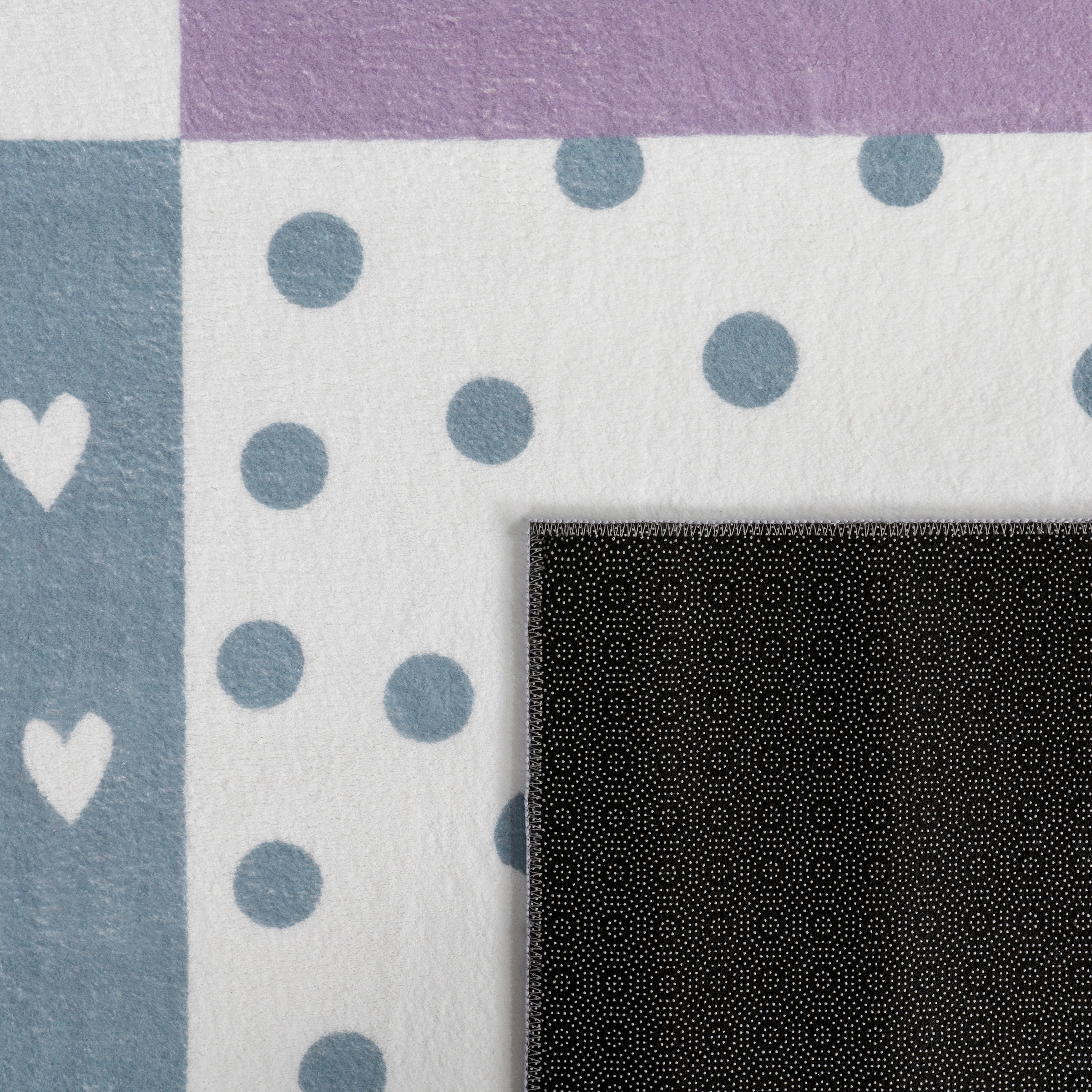 Paco Home Kinderteppich »Eliz 391«, rechteckig, 12 mm Höhe, Kurzflor, Spielteppich, Patchwork-Muster, Motiv Krone, Herz & Punkte