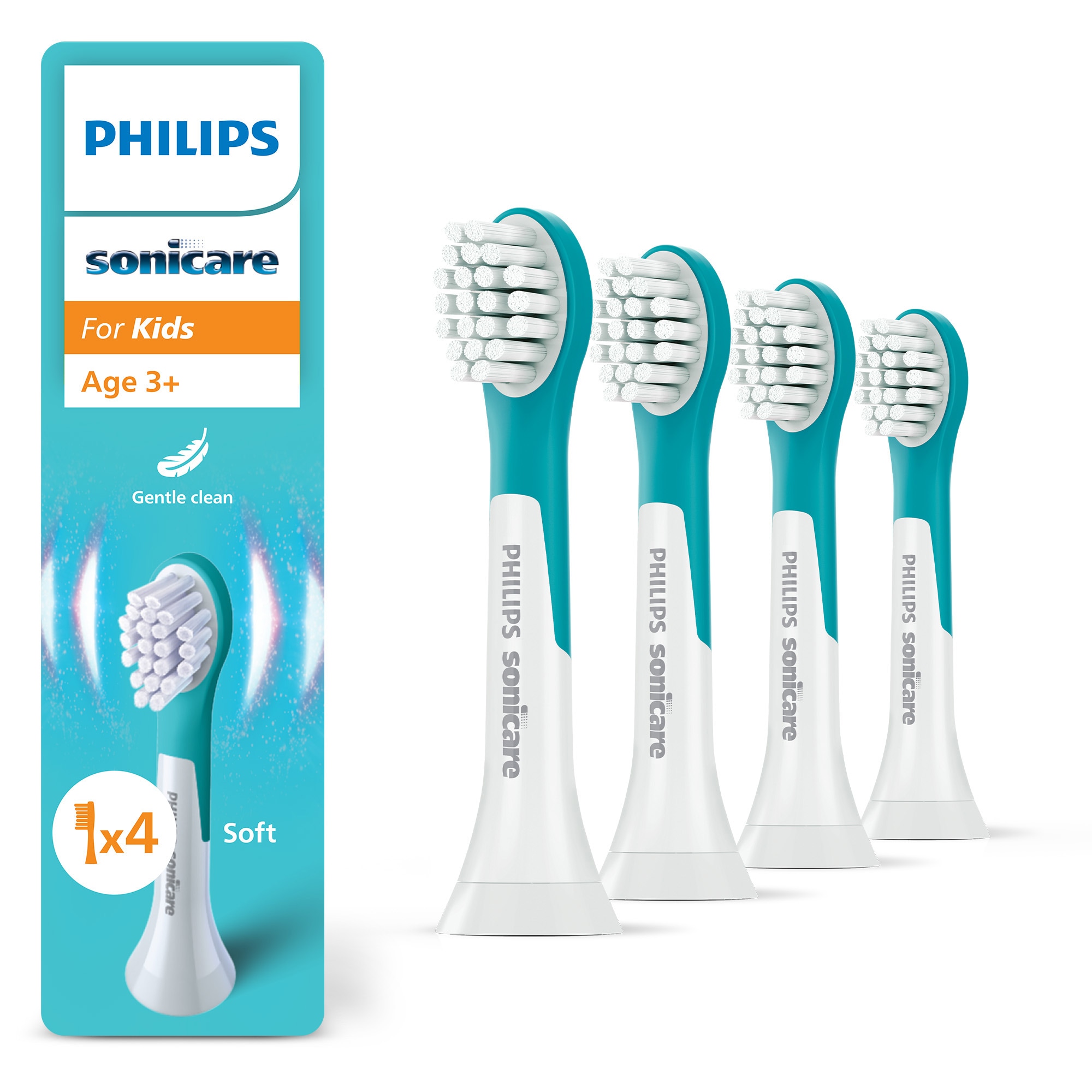 Philips Sonicare Aufsteckbürsten "For Kids" für Milchzähne geeignet, ab 3 Jahren, für jedes Sonicare Handstück