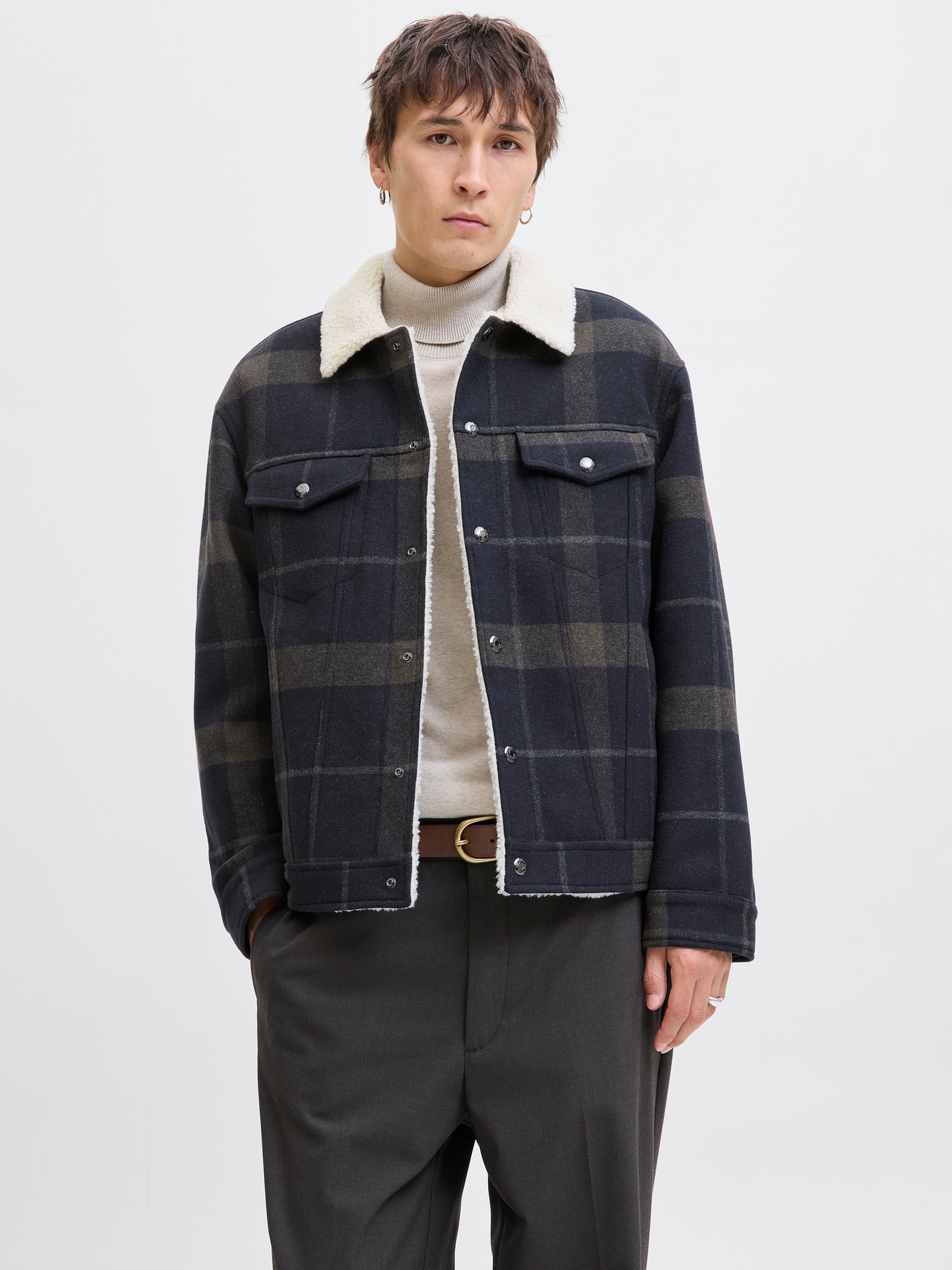 Image of Jack & Jones Wolljacke "JPRBLUTEXAS WOOL BLEND TRUCKER JACKET SN" ohne Kapuze