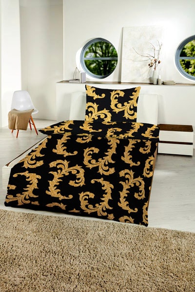 Image of Gold-Line Bettwäsche "Gold-Line Bed - Goldene Ranken" 2 Stk. besonders weich und anschmiegsam