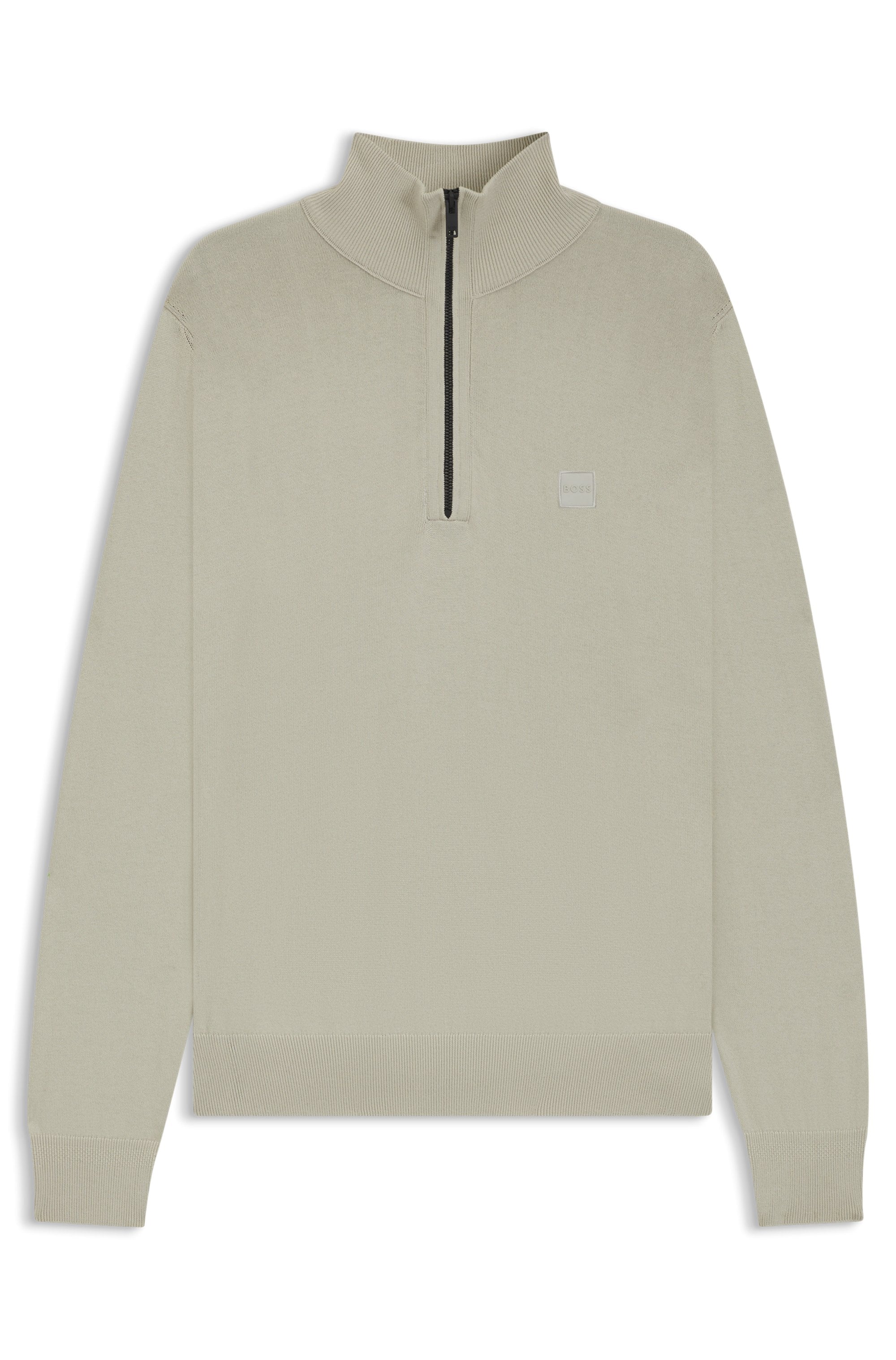 BOSS ORANGE Rollkragenpullover »Kanobix« Regular fit, Stehkragen mit Reissverschluss, Ton-in-Ton Logo