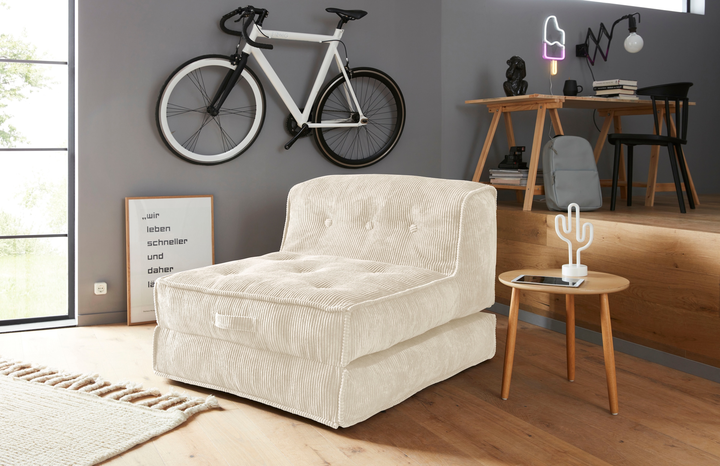 Image of Home affaire Sessel "Pia" Loungesessel aus Cord, in 2 Grössen, Pouf-Funktion.