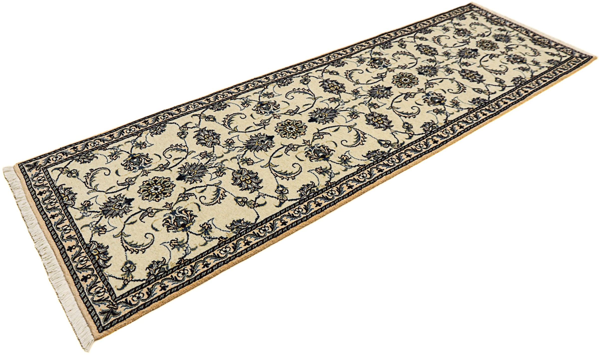 Image of morgenland Orientteppich »Perser - Nain - 253 x 80 cm - beige«, rechteckig, 12 mm Höhe, Wohnzimmer, Handgeknüpft, Einzelstück mit Zertifikat bei Ackermann Versand Schweiz
