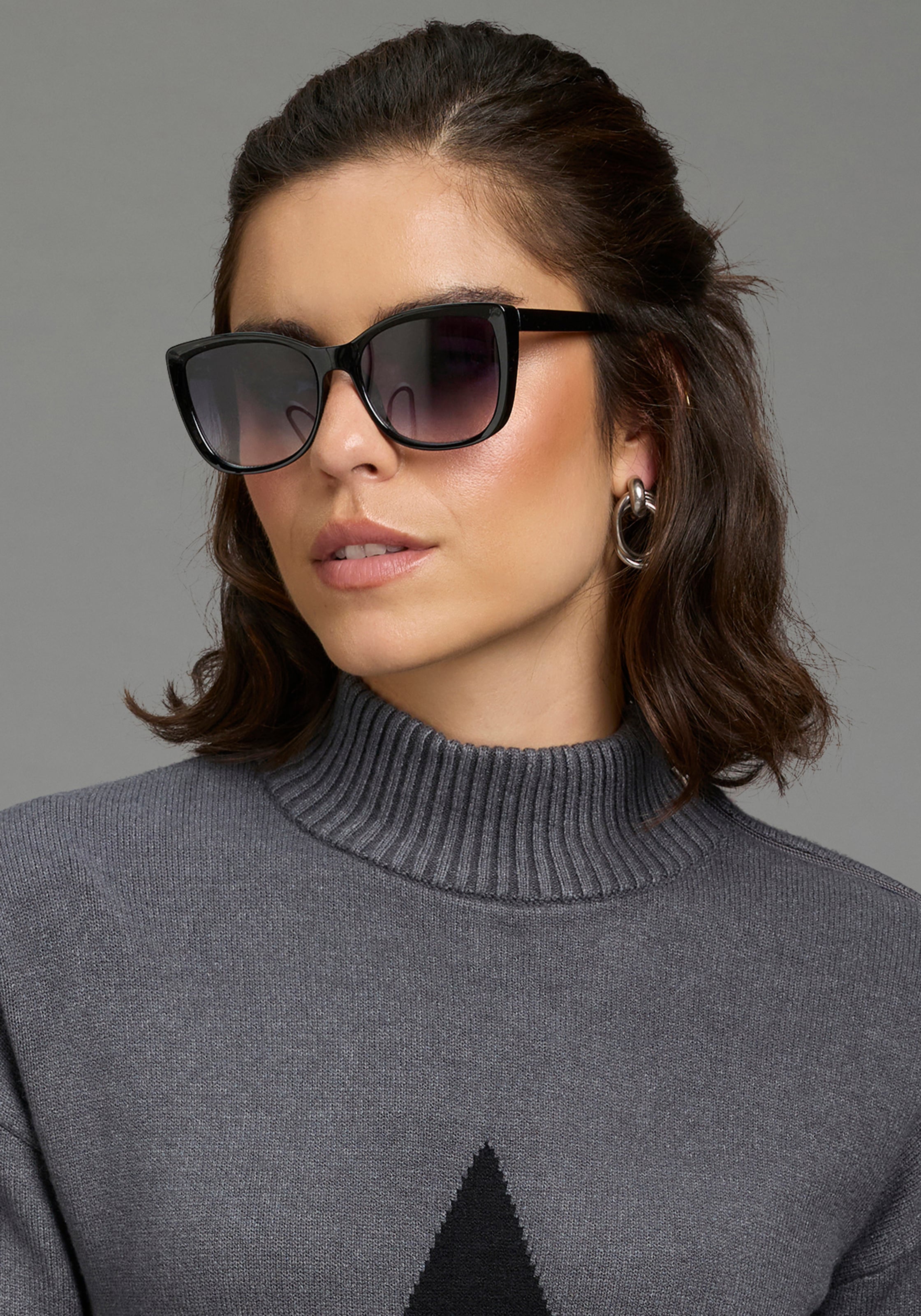 Laura Scott Lunettes de soleil pour femmes avec verres dégradés gris