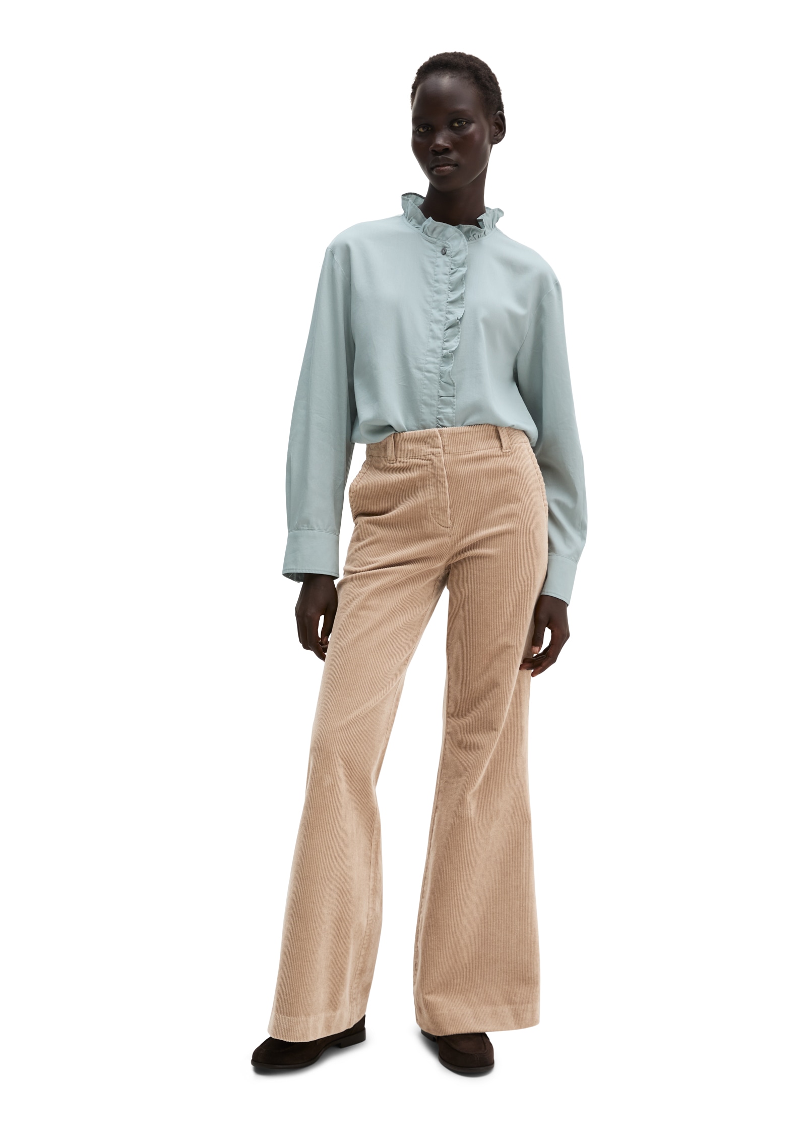 Marc O'Polo Rüschenbluse relaxed aus weichem Baumwollsatin