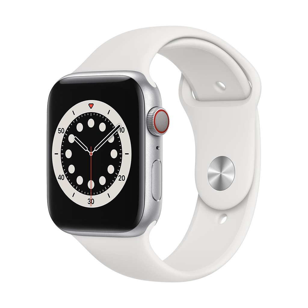 Image of Apple Smartwatch »Serie 6, GPS Cellular, 44 mm Aluminium-Gehäuse mit Sportarmband«, (Watch OS MG2C3FD/A) bei Ackermann Versand Schweiz