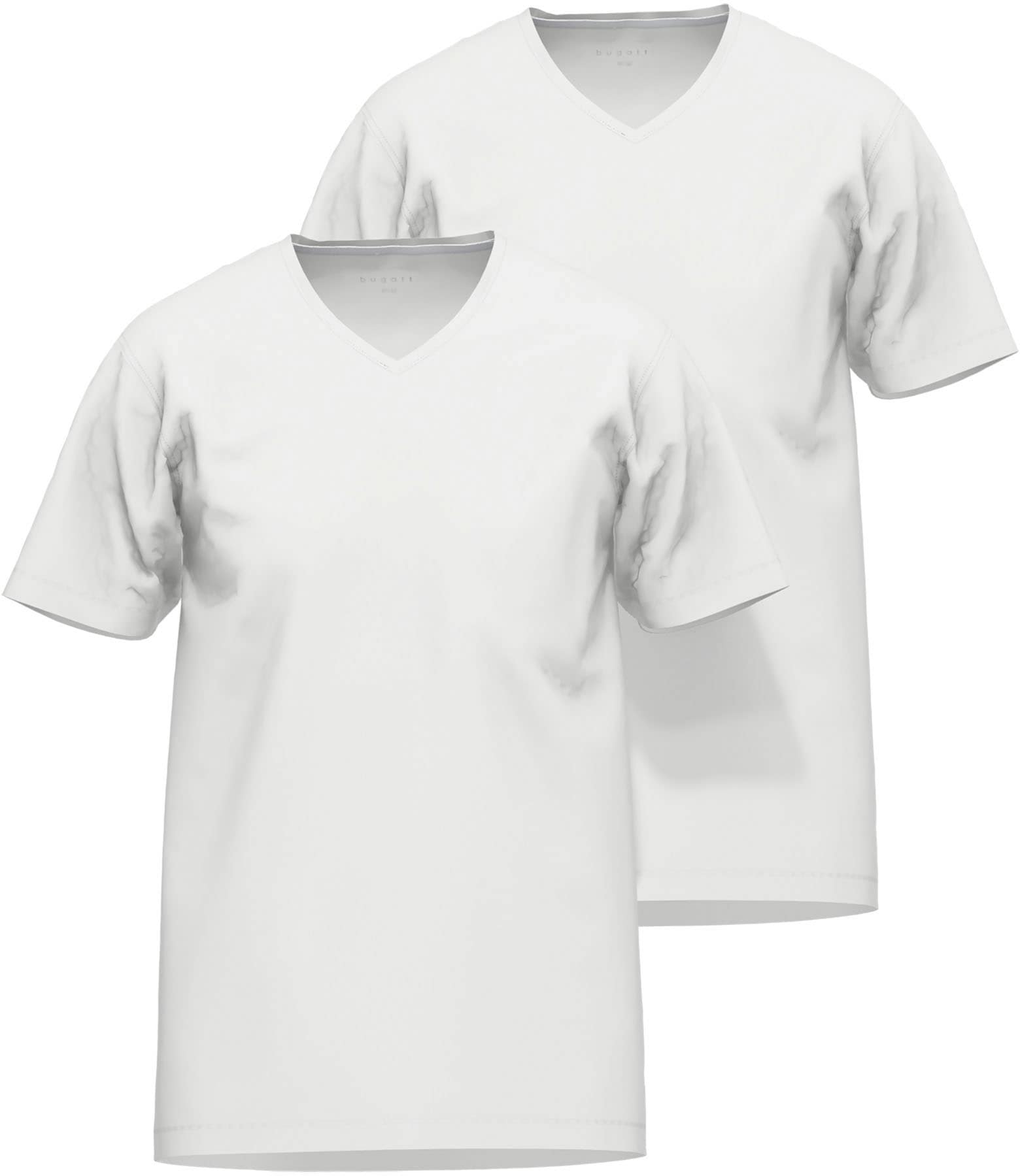 bugatti T-Shirt »BUGATTI Herren T-Shirt uni 2er Pack«, mit V-Ausschnitt