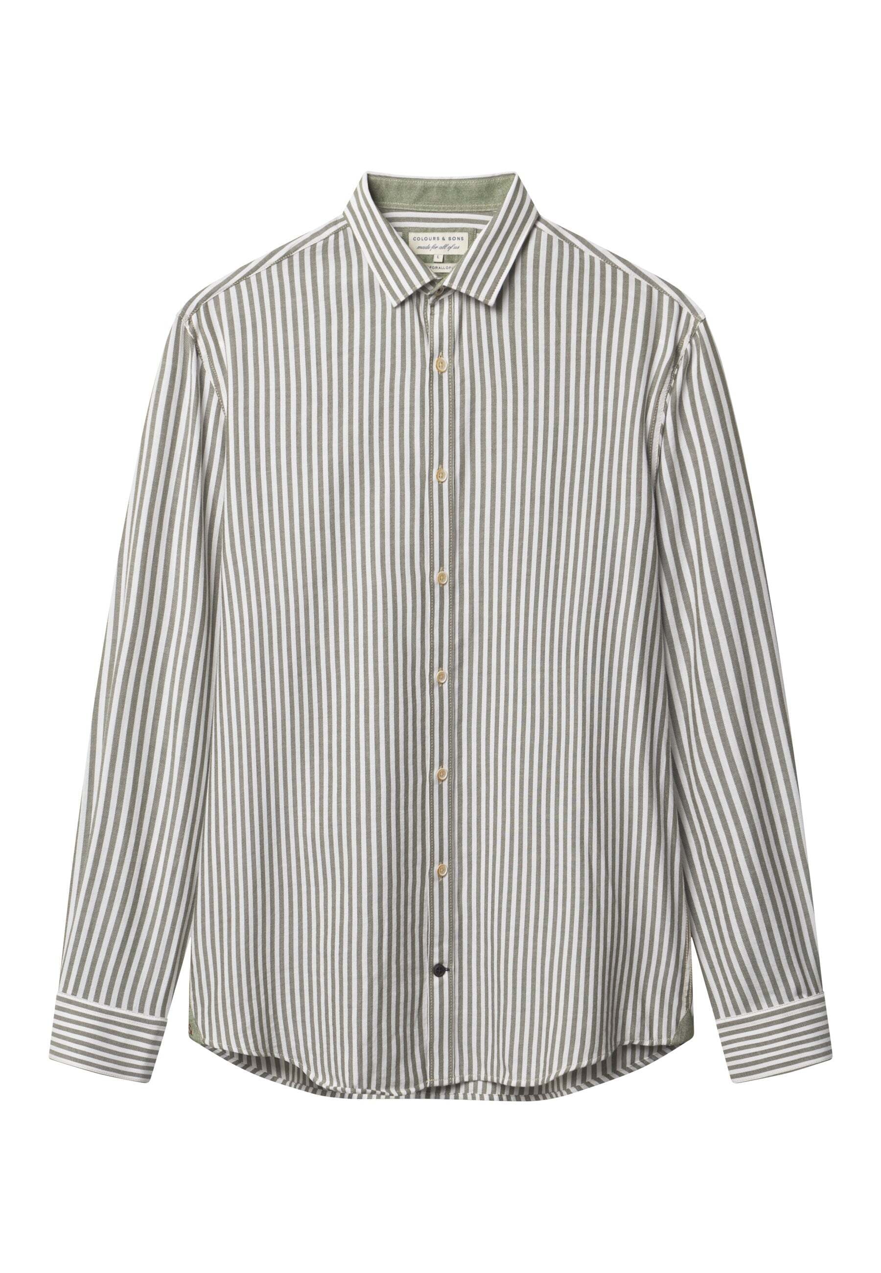 colours & sons Langarmhemd »colours & sons Langarmhemd Shirt Brushed Twill Stripes«