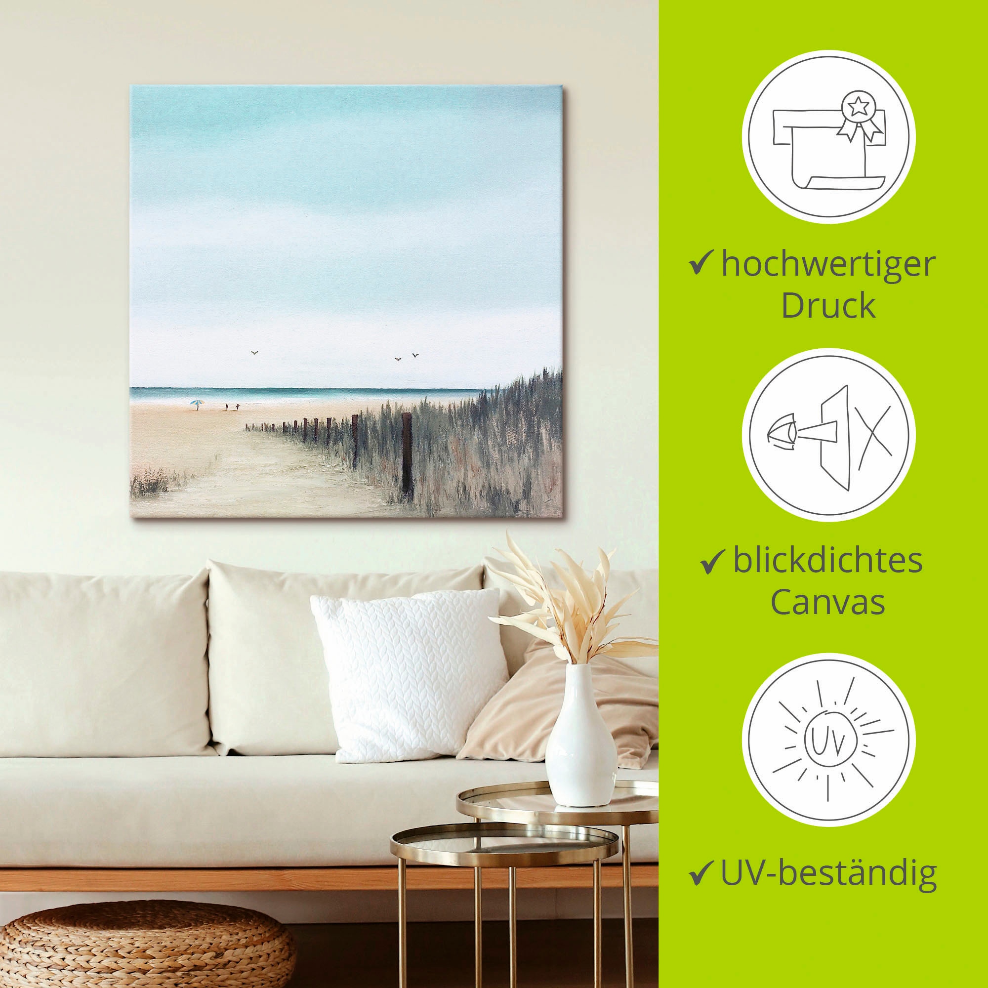 Artland Tableau sur toile »Sonniger Morgen I« 1 cuis tlg. auf Holzrahmen gespannt