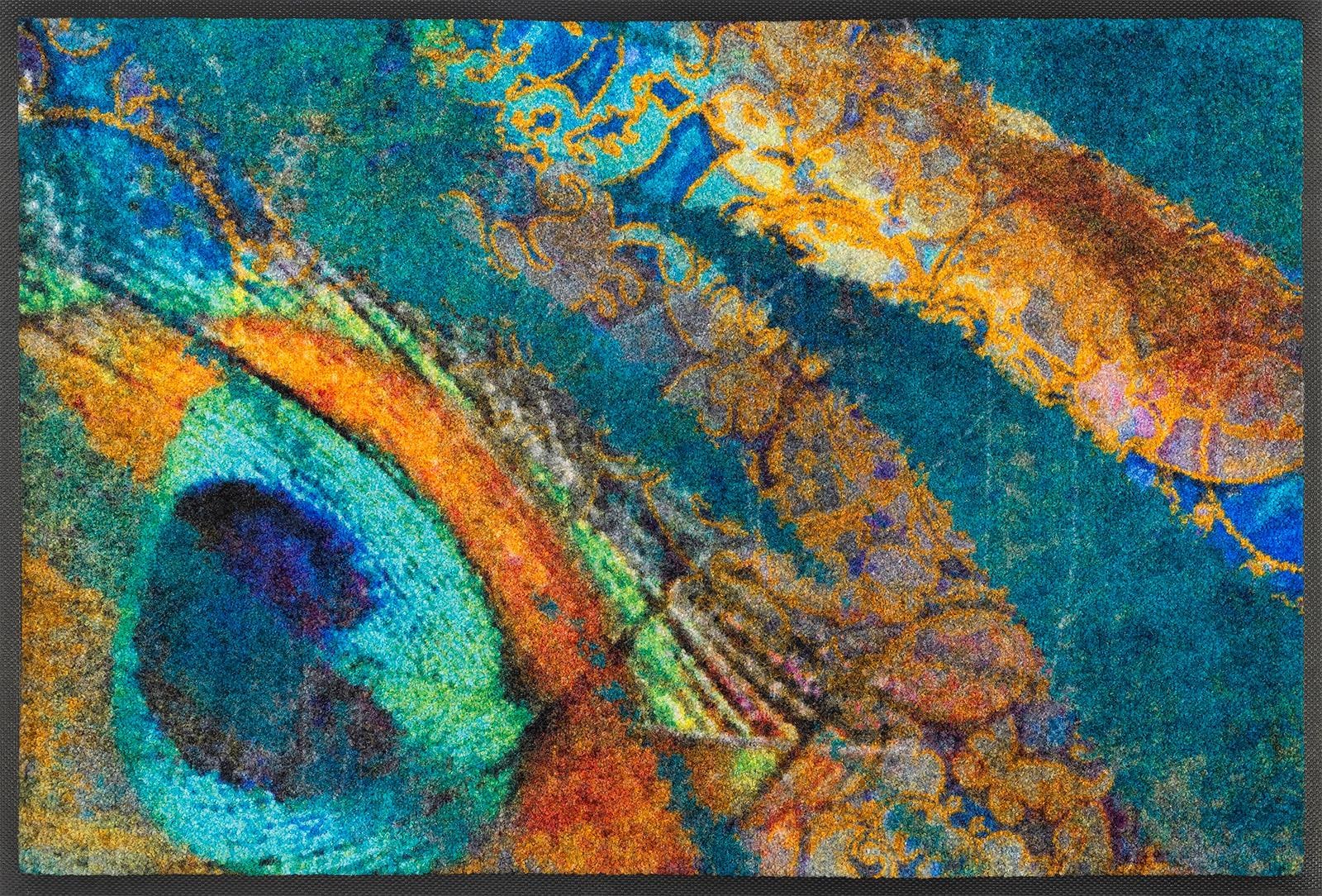 Image of wash+dry by Kleen-Tex Fussmatte »Exotic Pavo«, rechteckig, 7 mm Höhe, Schmutzfangmatte, rutschhemmend, In- und Outdoor geeignet, waschbar bei Ackermann Versand Schweiz