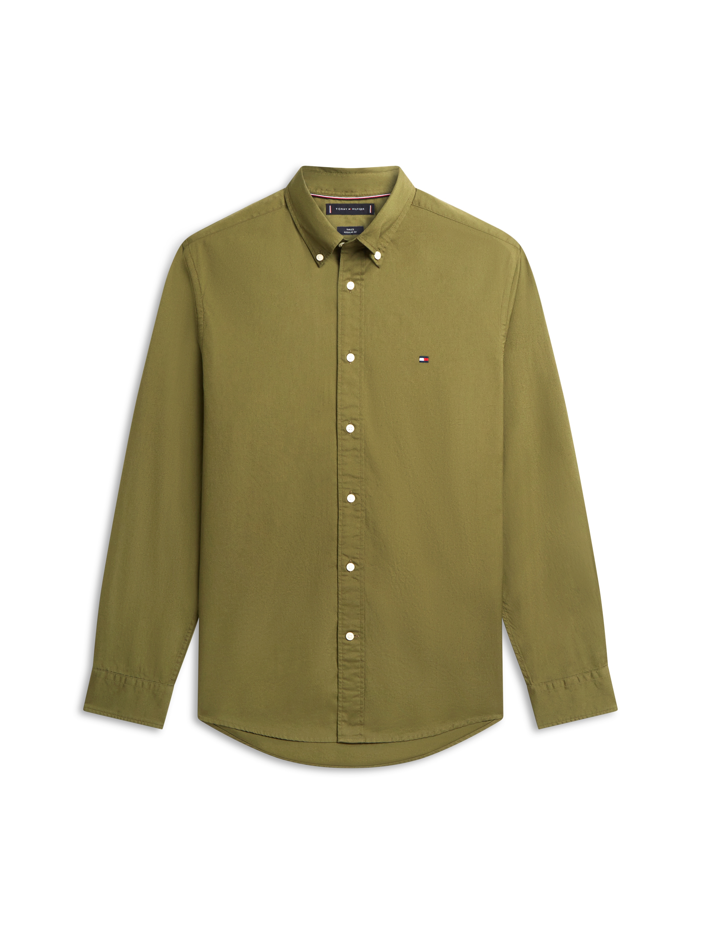 Tommy Hilfiger Businesshemd »FLEX POPLIN SOLID« unifarben, klassisch, regular fit, Baumwolle, Button-down-Kragen