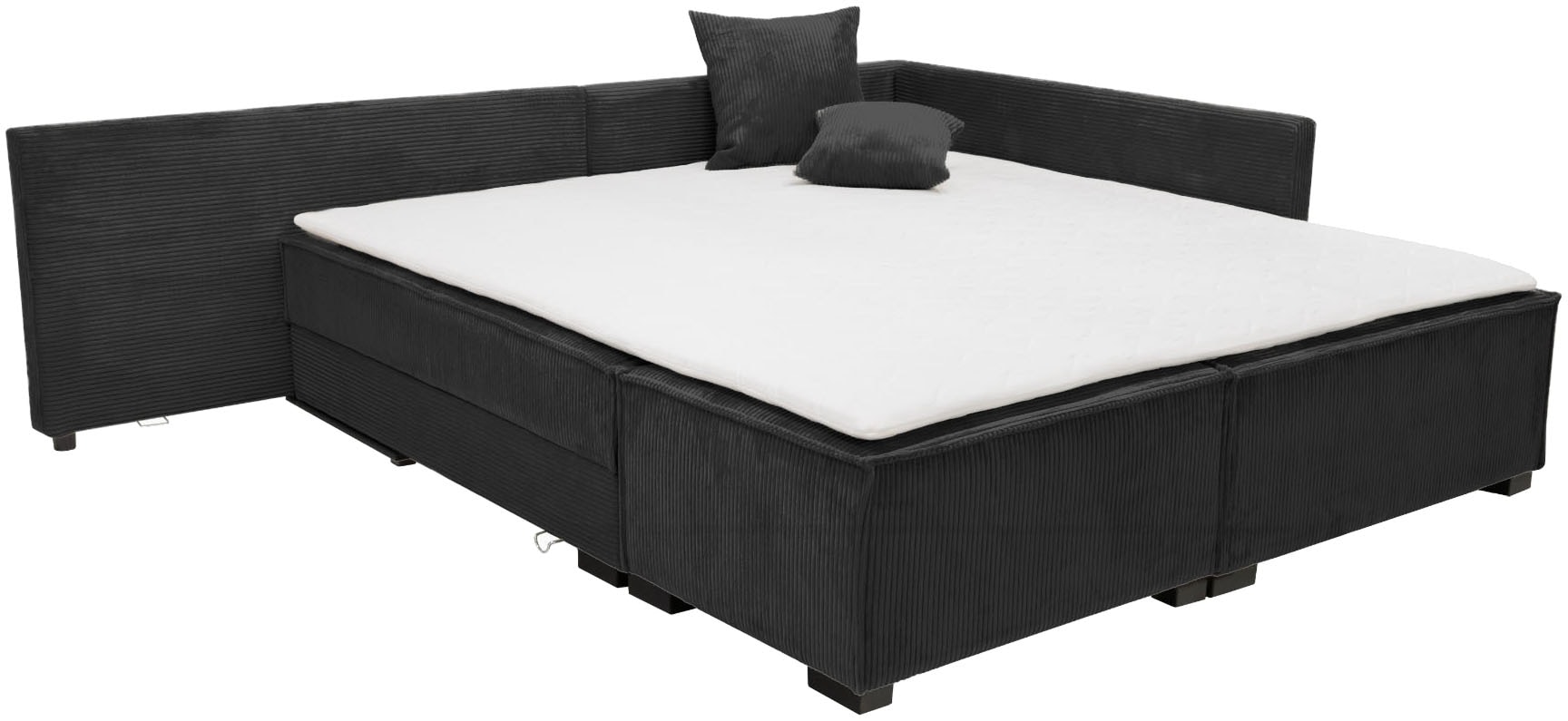 Home affaire Canapé d'angle »Night & Day L-Form, Breite 316 cm mit Dauer-Schlaffunktion« inkl. Bettfunktion, Bettkasten, Boxspringbett 180x200 cm