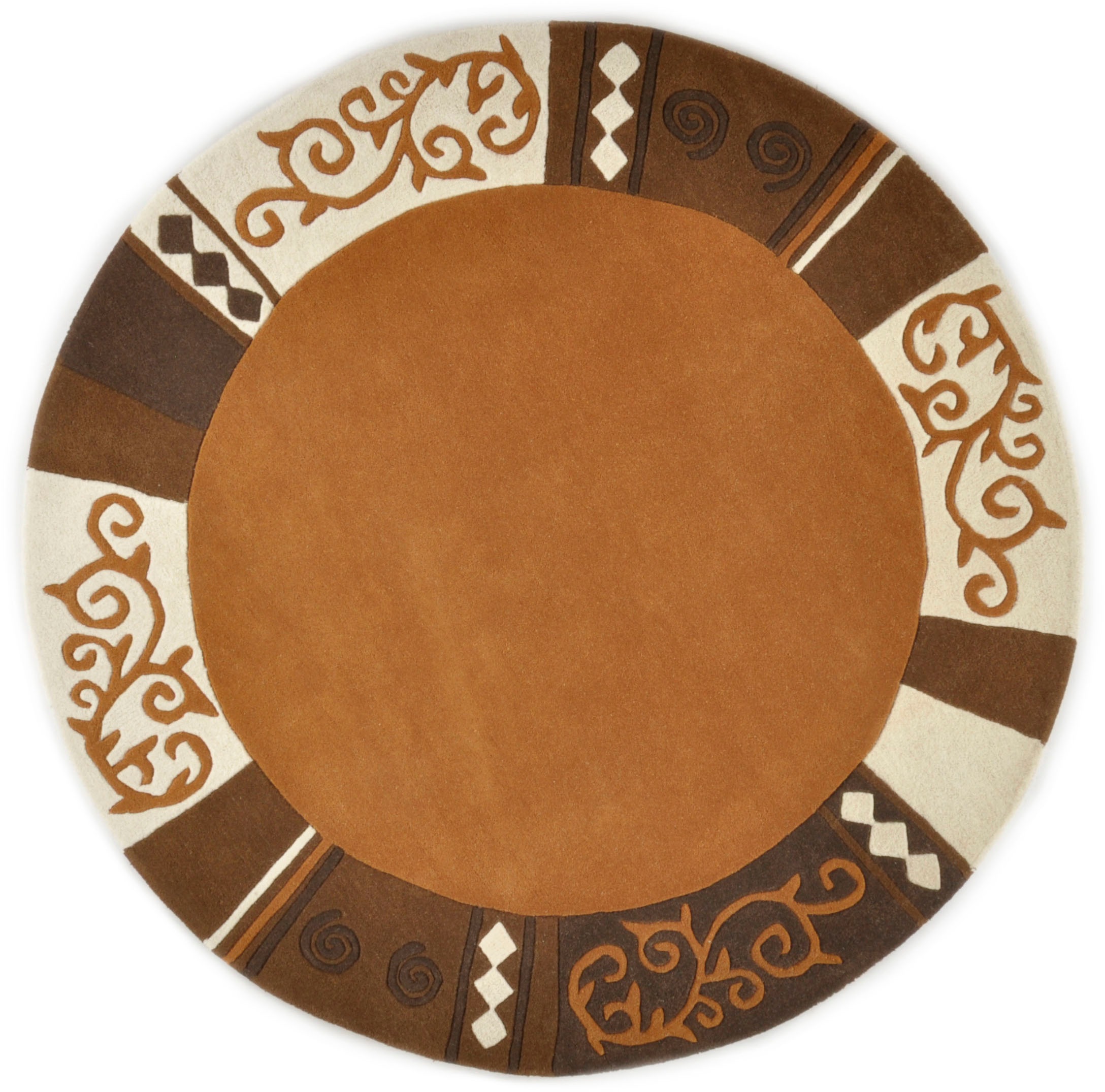 THEKO Wollteppich »Ambadi« rund 14 mm Höhe reine Schurwolle, handgetuftet, mit Bordüre, modern