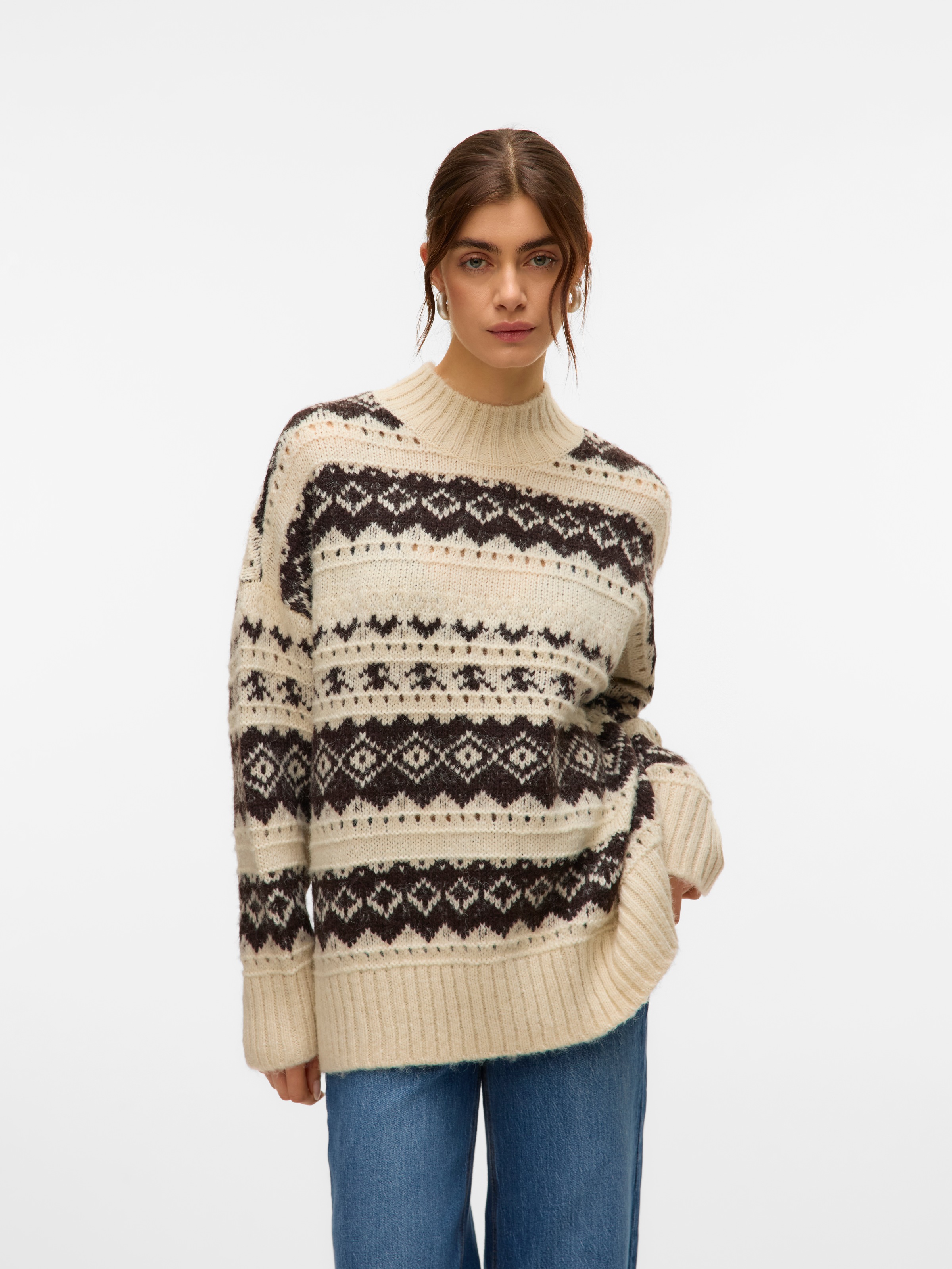 Image of Vero Moda Strickpullover "VMAMPLE LS HIGH NECK PULLOVER BOO"