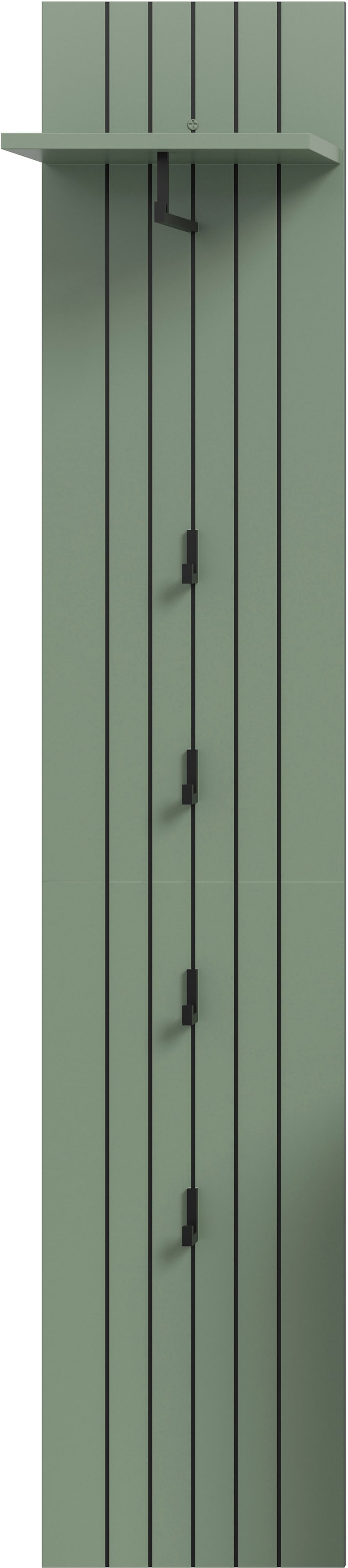 Home affaire Garderobenpaneel »TATIO, Rillenfräsung, 4 Haken, 1 Kleiderstange, 1 Ablageboden« 1 Stk. tlg. Garderobenpaneel, Garderobe, Flur, Diele