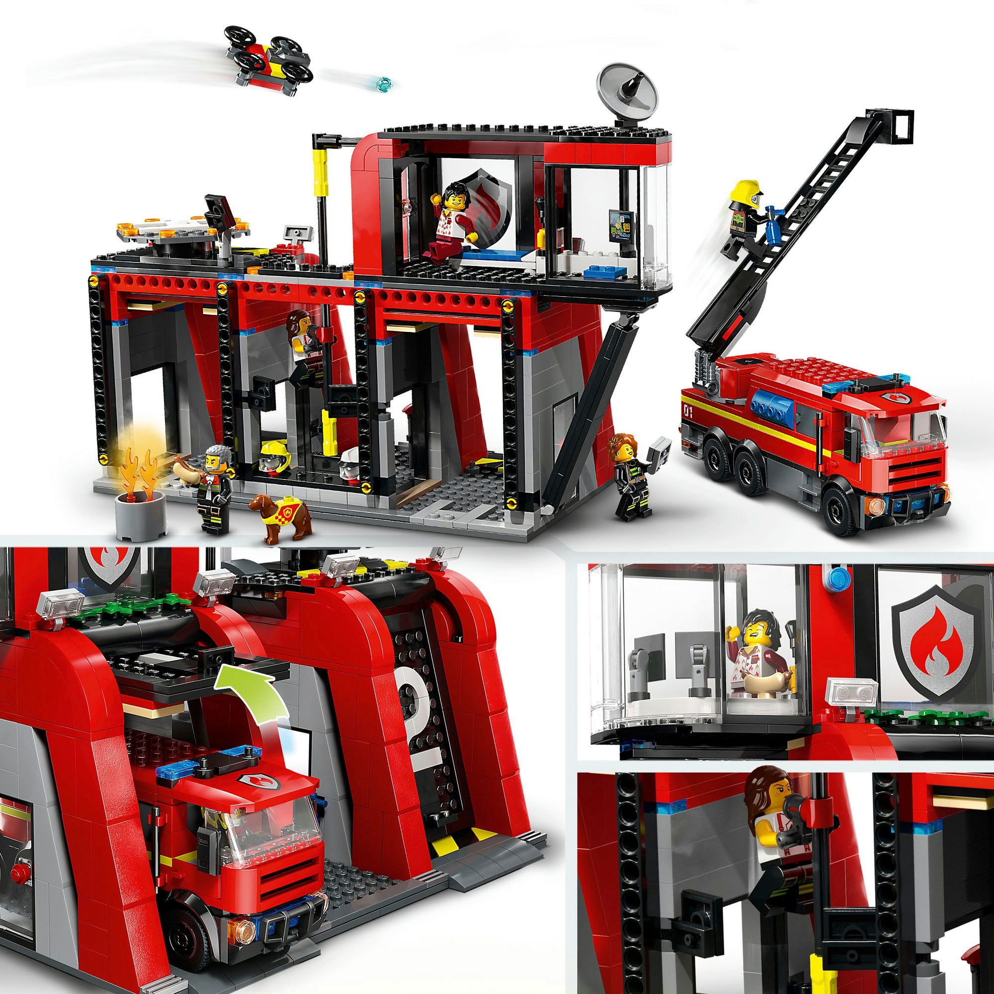 LEGO® Pions de construction »Feuerwehrstation mit Drehleiterfahrzeug (60414), LEGO City« Made in Europe