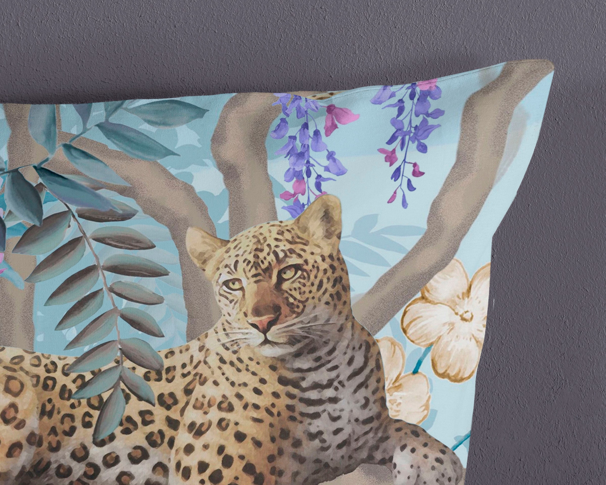 PURE luxury collection Wendebettwäsche »Nani«, Mikrofaser, 135x200, Pflegeleicht, Reissverschluss, Wendeoptik, Leopard