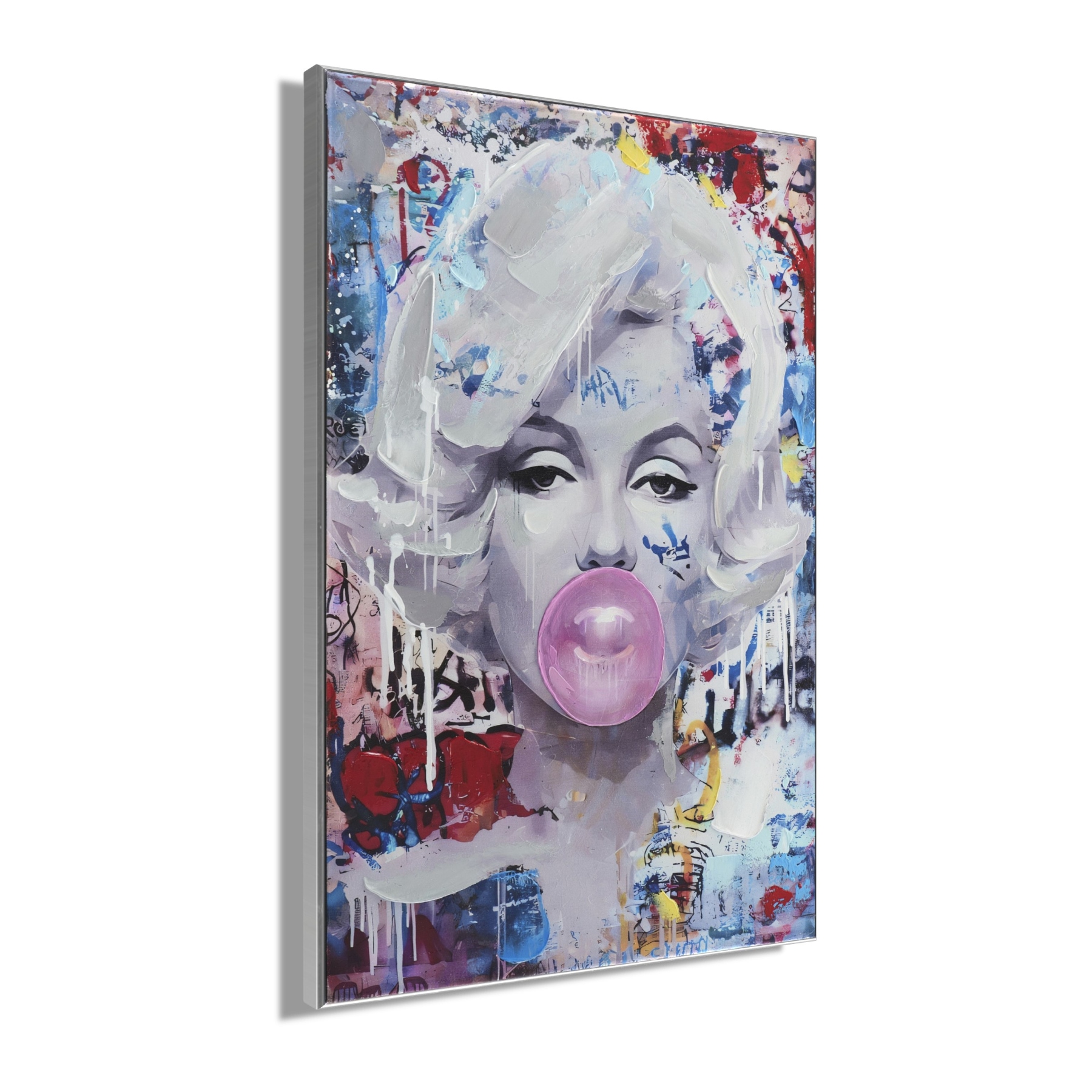 Bönninghoff »handarbeit gerahmt POP ART PORTRAIT 60x90 cm – Wandbild« Frau | Pop Art | Portrait 1 Stk. tlg. handgefertigt, jedes Bild ein Unikat, Schattenfugenrahmen