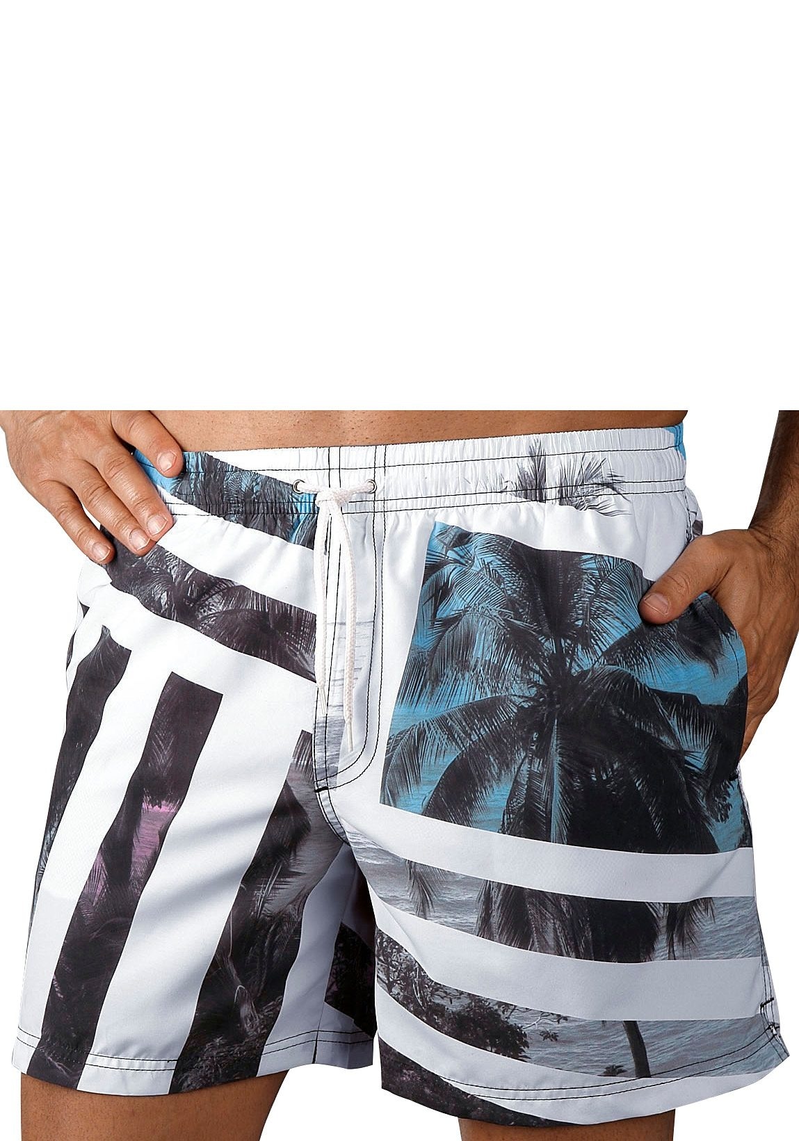 Image of Buffalo Badeshorts, mit Fotoprint und Streifen bei Ackermann Versand Schweiz