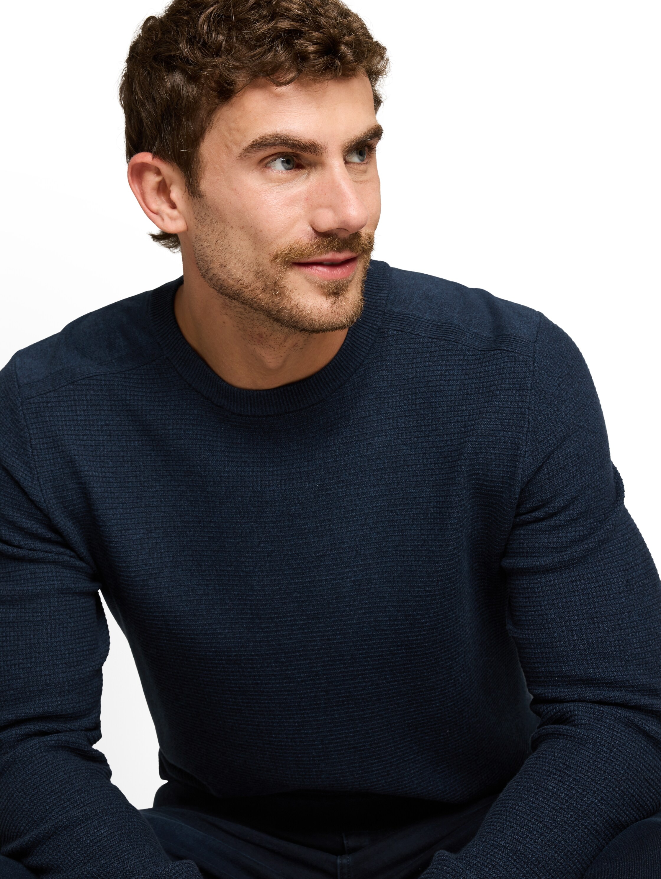 TOM TAILOR Strickpullover aus weicher Baumwolle - Rundhals