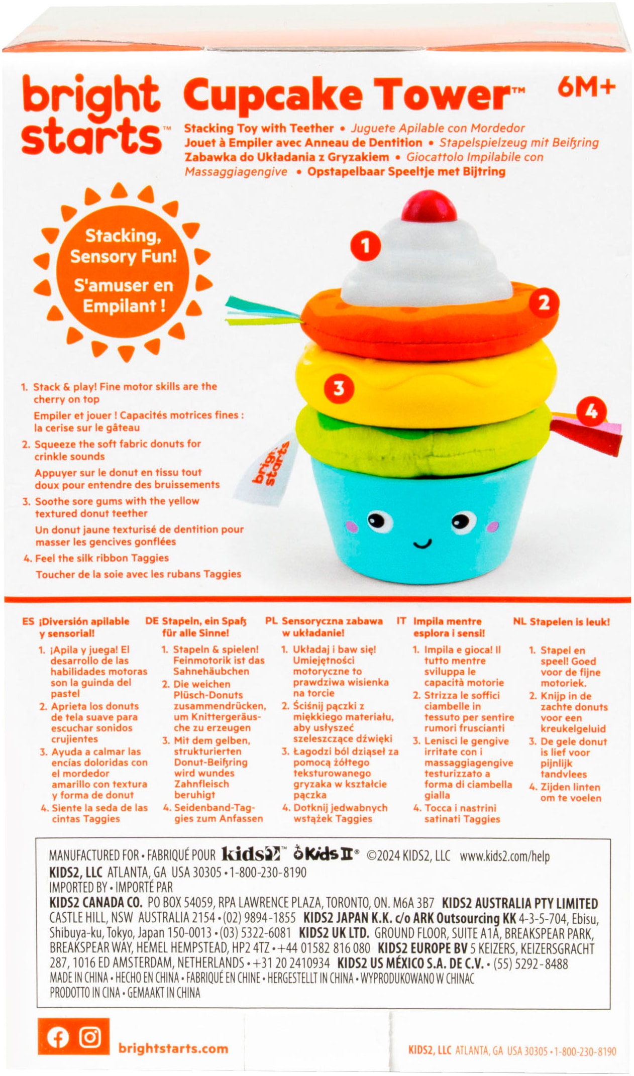 Bright Starts Jouets à empiler »Cupcake Tower Stacking Toy with Teether«