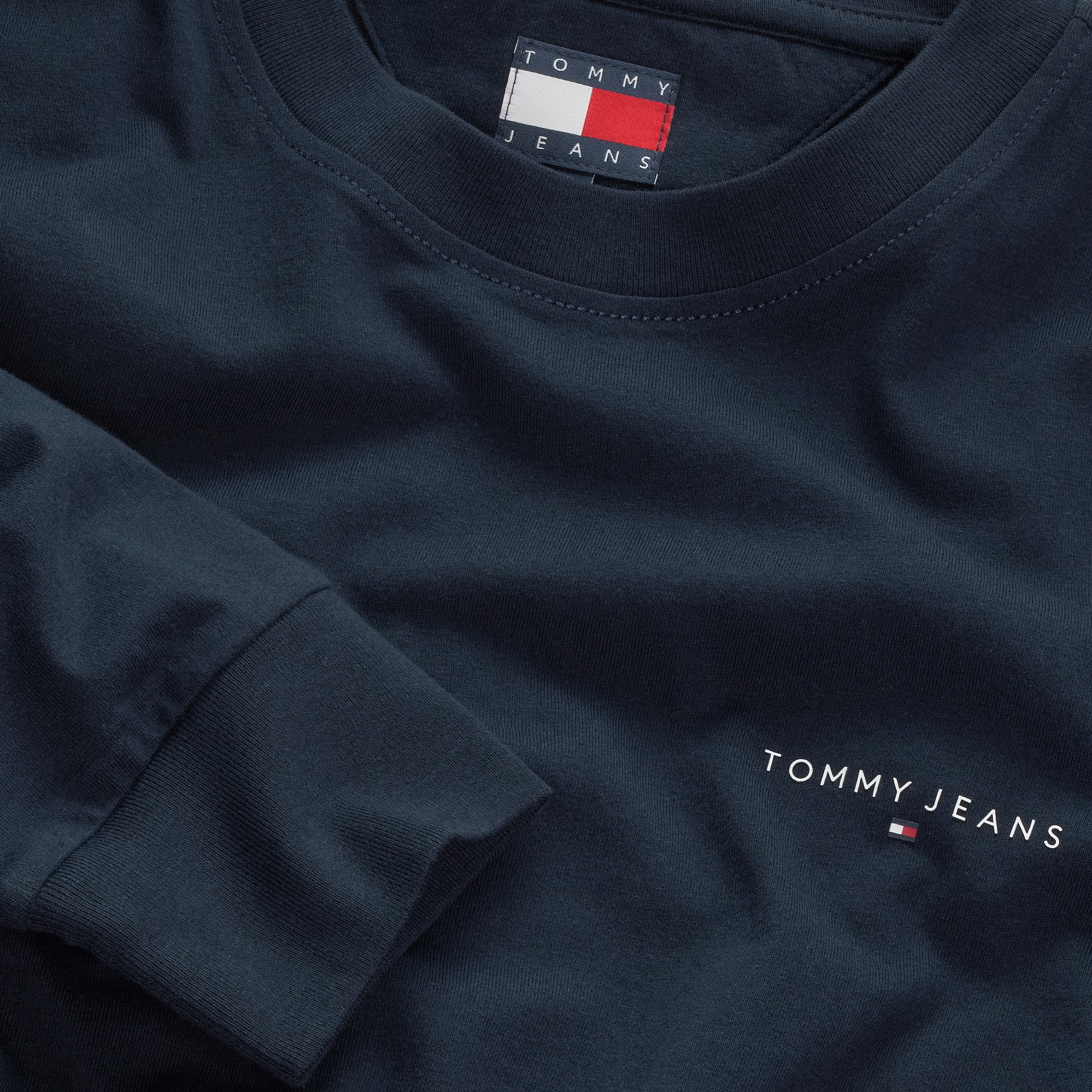 Tommy Jeans T-shirt à manches longues »TJM SLIM CHEST LINEAR LS TEE EXT« Mit Rundhalsausschnitt