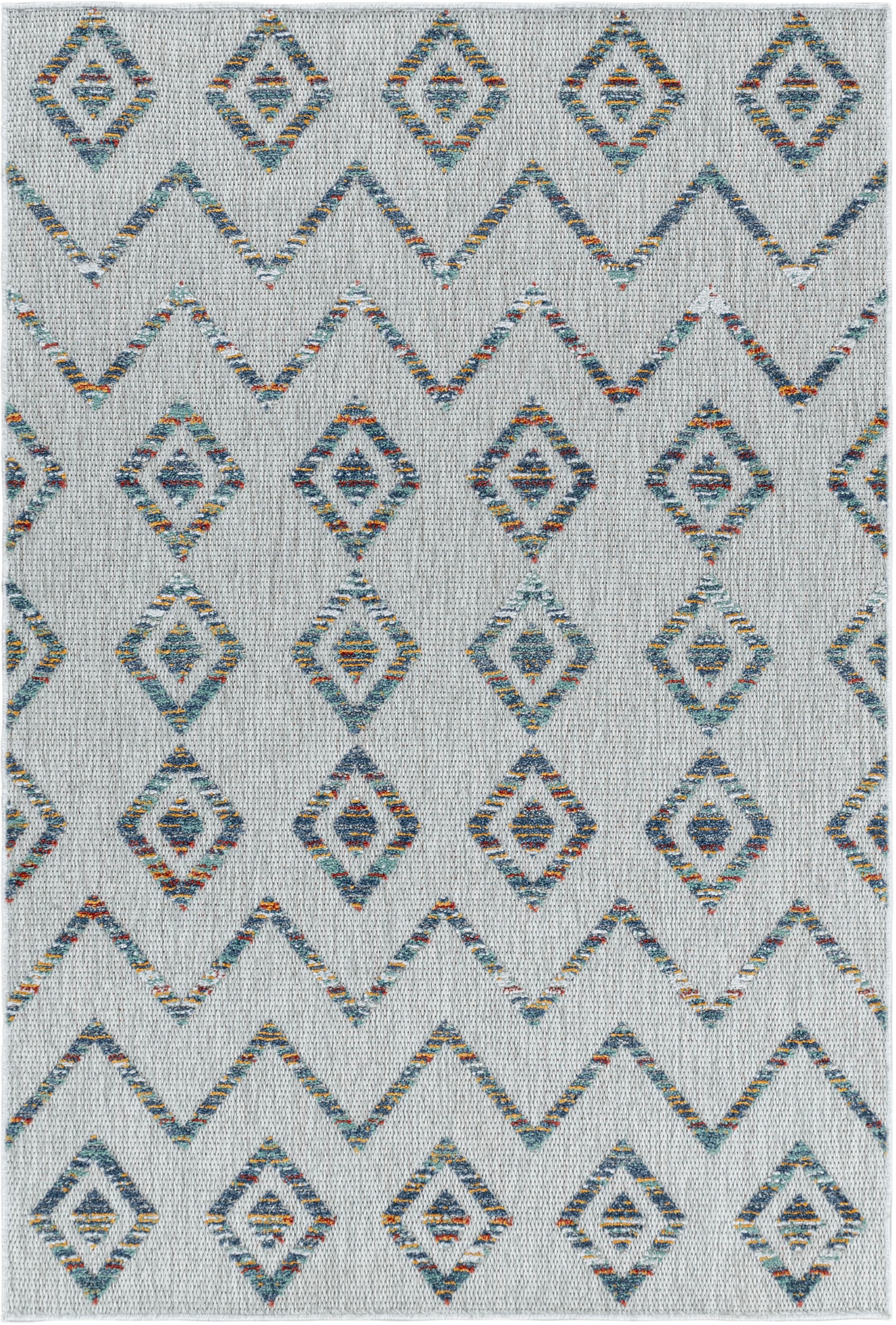 Ayyildiz Teppiche Teppich »BAHAMA 5152«, rechteckig, 8 mm Höhe, Läufer, Flachflor mit Hoch-Tief-Struktur, In-und Outdoor geeignet