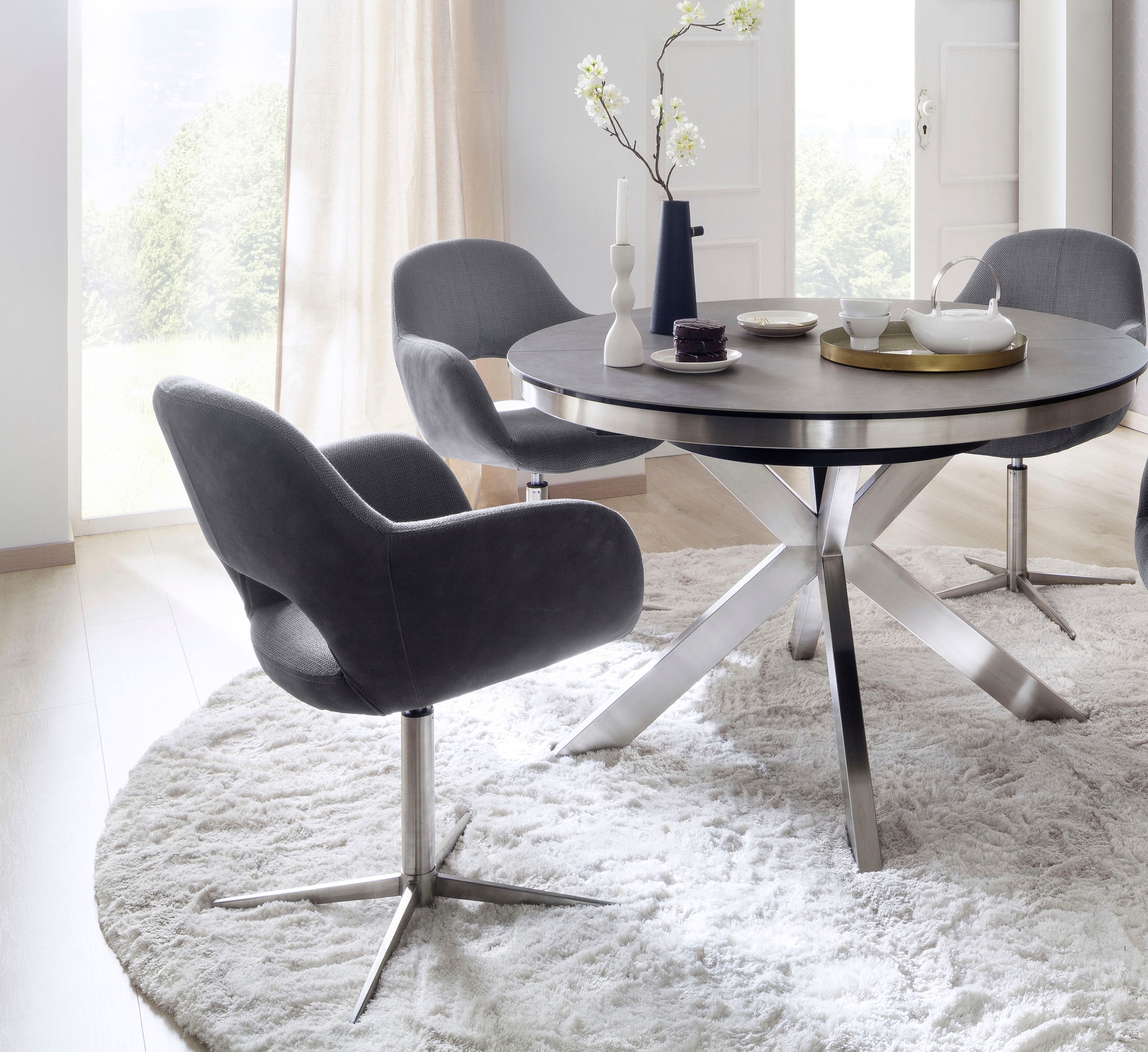 MCA furniture Stuhl (Set), kaufen Esszimmerstuhl Nivellierung jetzt St., »Melrose«, 2 mit 360°drehbar