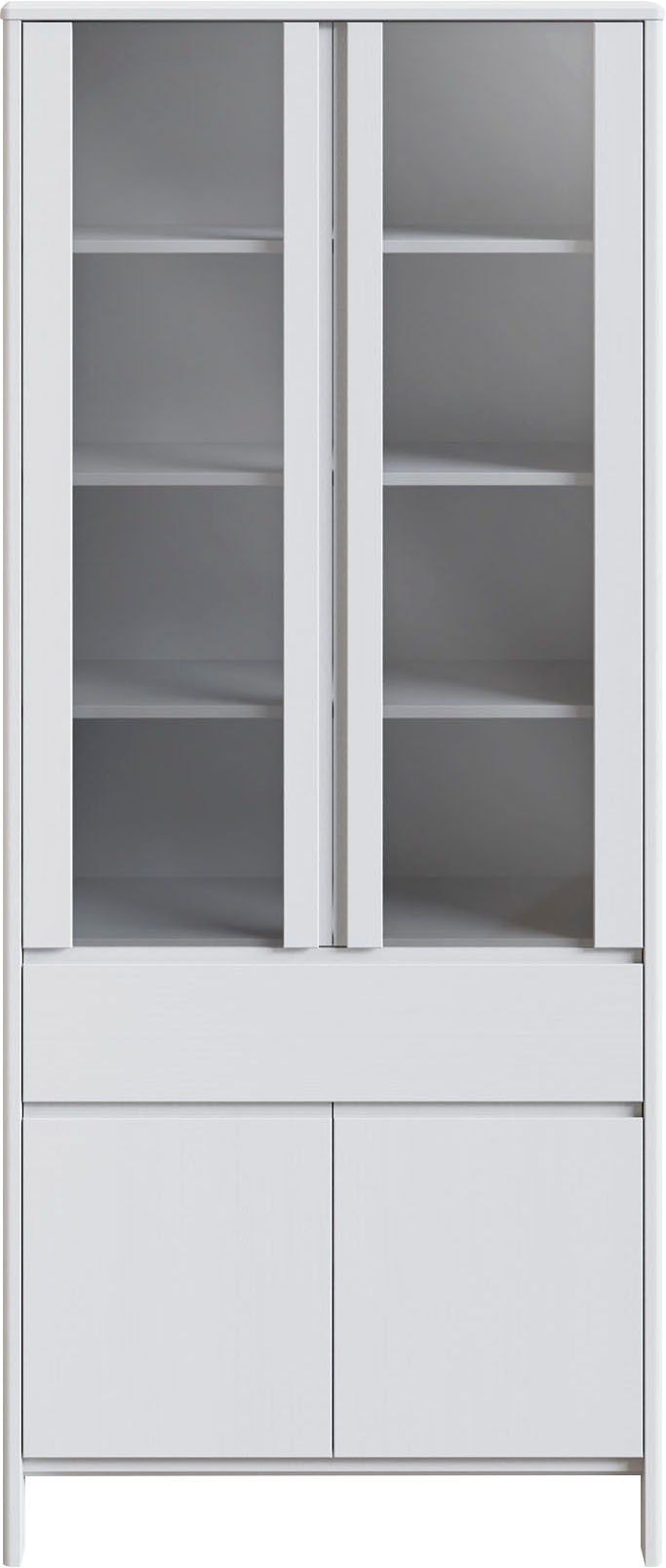 Image of Home affaire Vitrine »Liva«, Höhe 192 cm, Massivholz, 4 Türen und 1 Schublade bei Ackermann Versand Schweiz