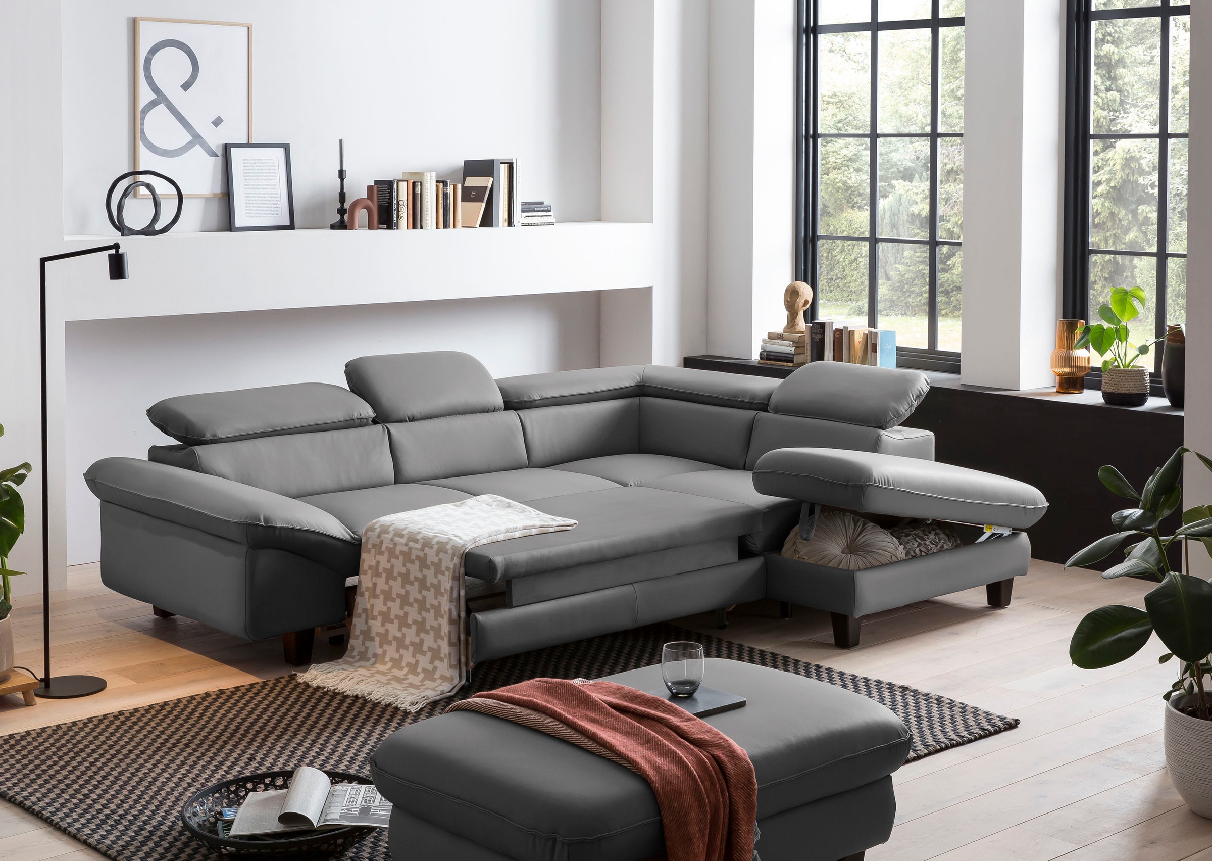 Image of GOODproduct Ecksofa "Pilot L-Form" mit Kopfteilverstellung, wahlweise mit Schlaffunktion & Bettkasten