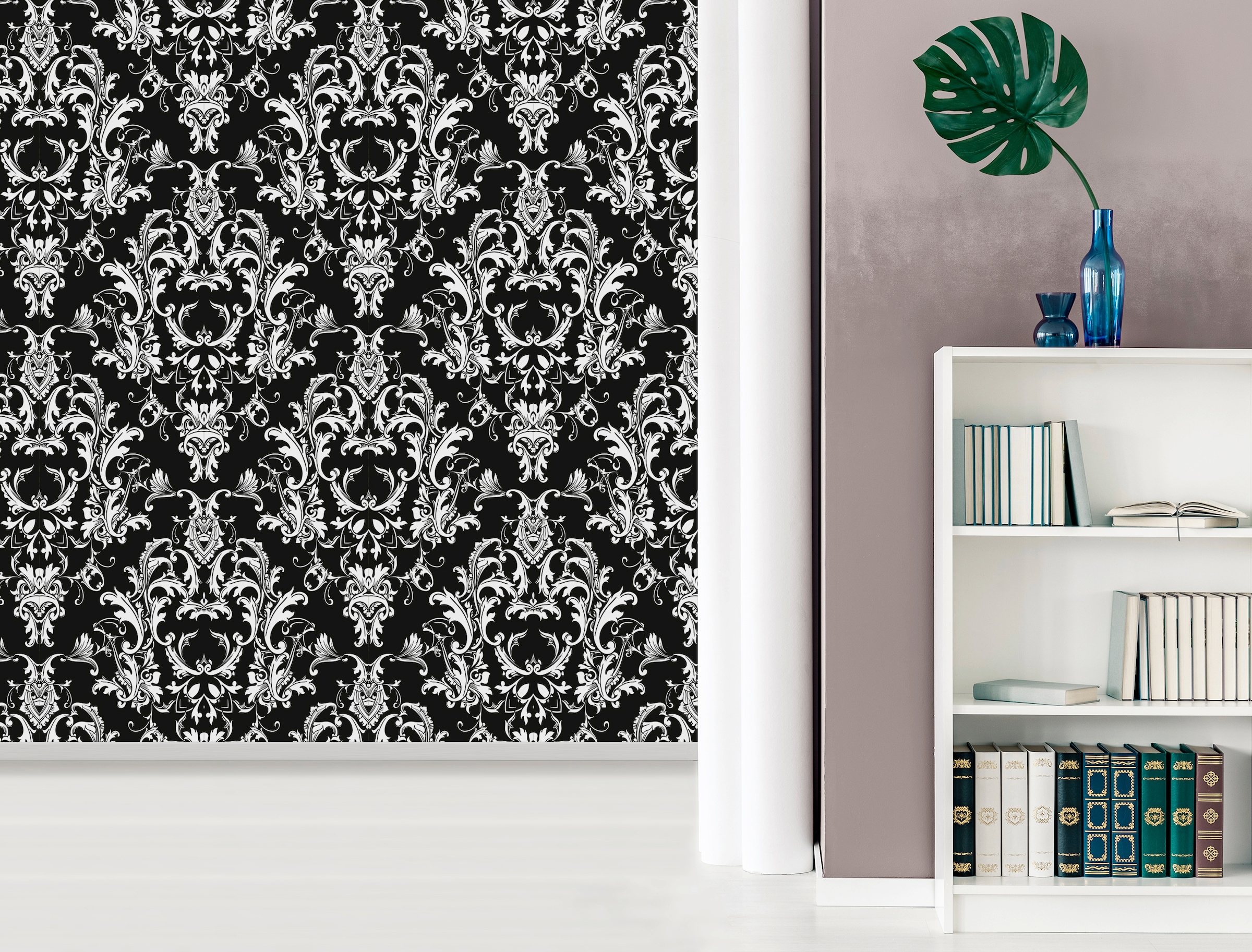 queence Vinyltapete »Marla«, bedruckt-Barock-Antikoptik-Kunst, 90x250cm, selbstklebend, kinderleichte Anbringung, Sticker
