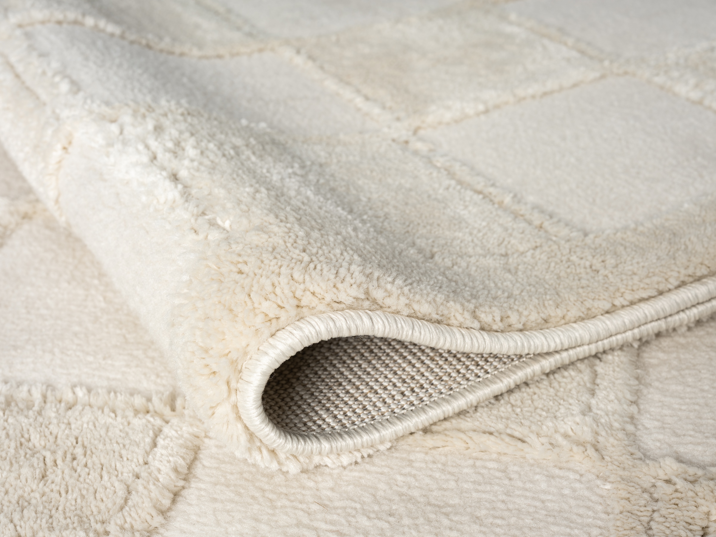 GOODproduct Tapis »Belion, Hoch-Tief-Struktur, Karo-Muster« Rectangulaire 19 mm Höhe leichter Glanz, Schachbrettmuster, Modern, Wohnzimmer, Schlafzimmer