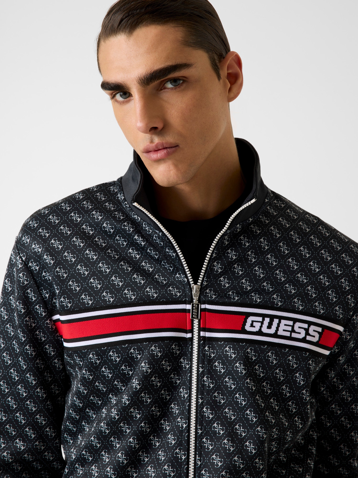 Guess Veste sweat »KORBIN« Stehkragen, Regular Fit, Eingrifftaschen