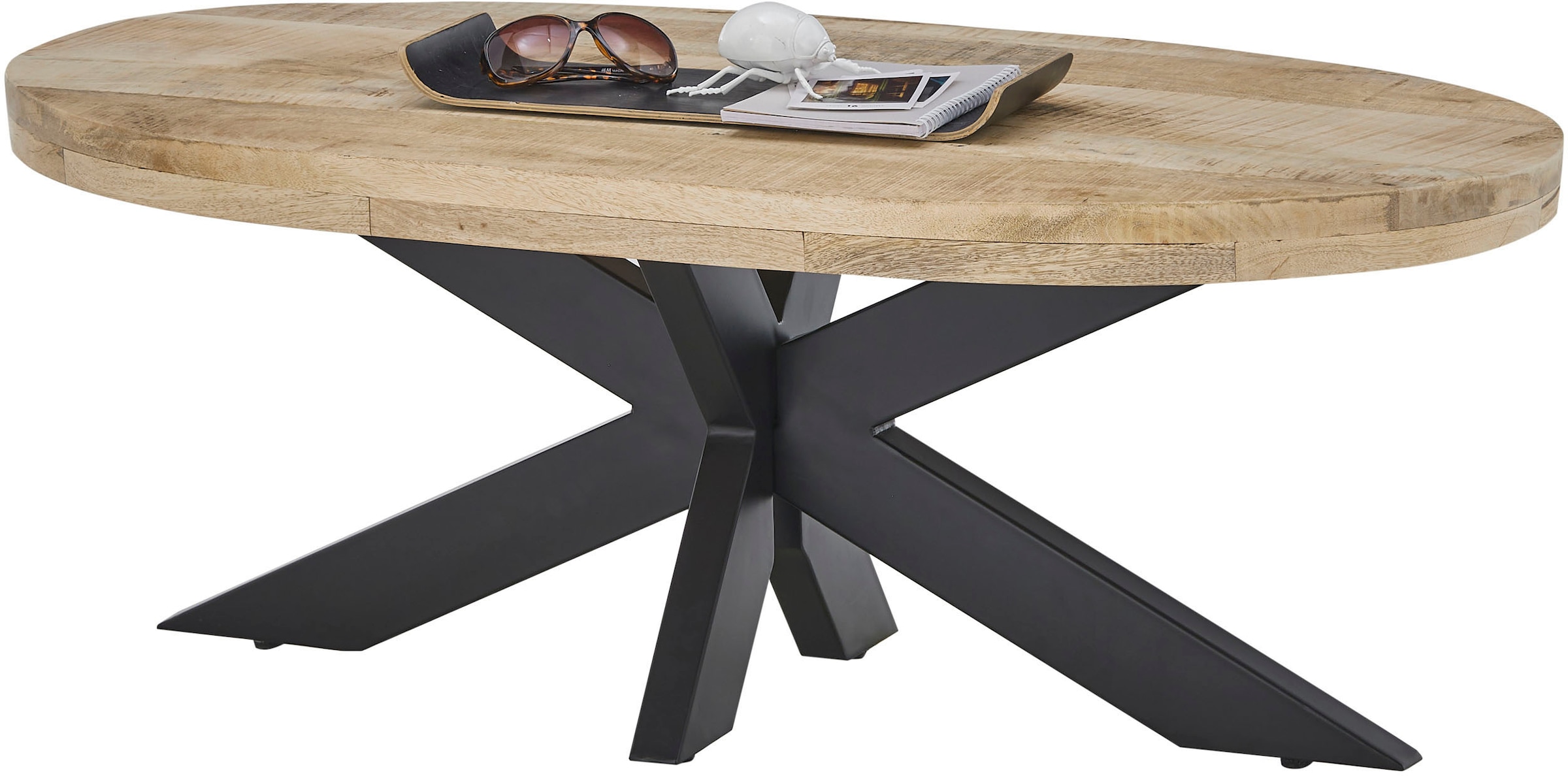 Image of Stolkom Couchtisch "Mumbai" Massivholz Mango Wood, Tisch mit Ovaler Tischplatte