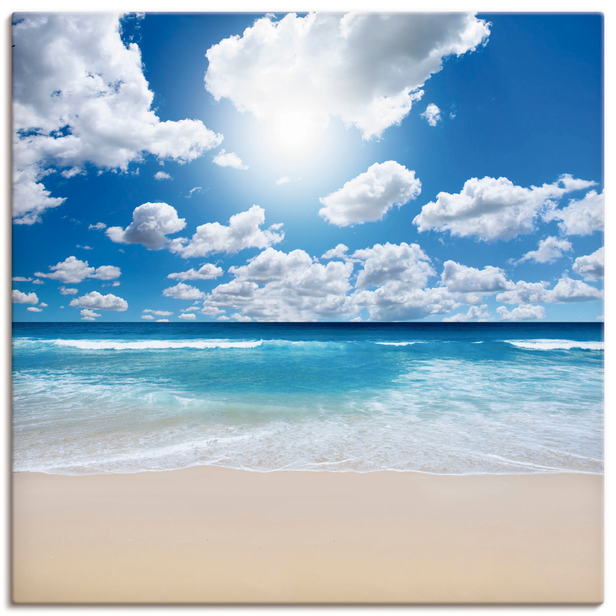 Image of Artland Wandbild »Grossartige Strandlandschaft«, Strand, (1 St.), in vielen Grössen & Produktarten - Alubild / Outdoorbild für den Aussenbereich, Leinwandbild, Poster, Wandaufkleber / Wandtattoo auch für Badezimmer geeignet bei Ackermann Versand Schweiz