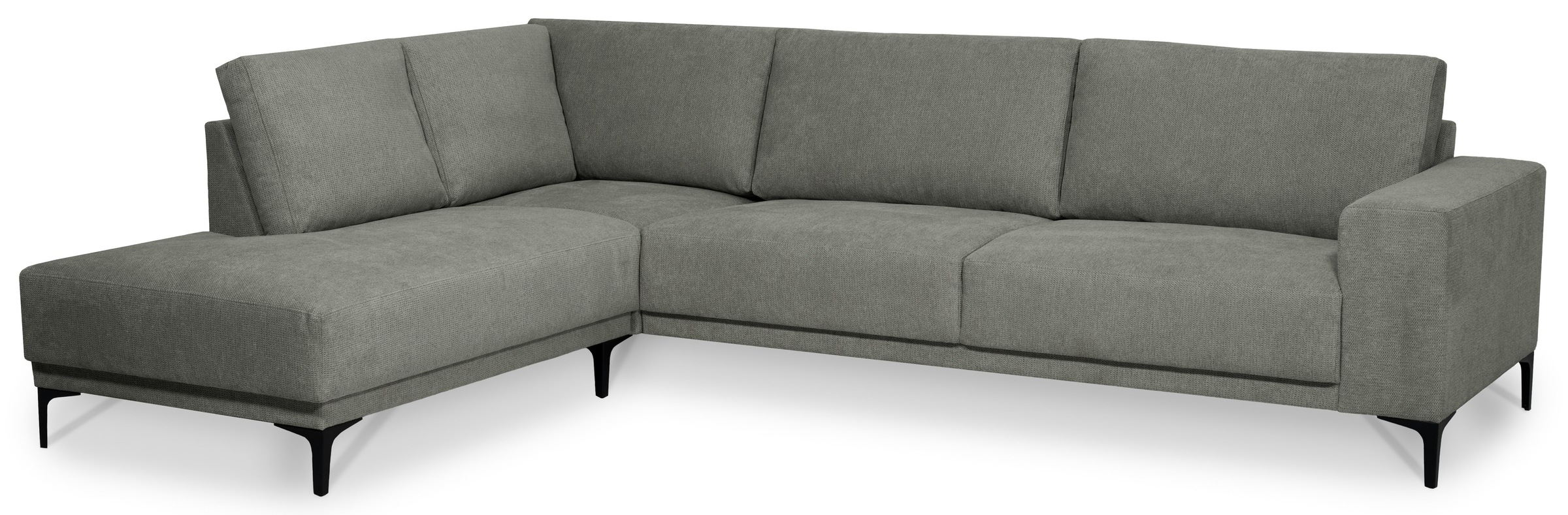 Places of Style Ecksofa »Xander, L-Form,«, Breite 289 cm, Webstoff, Soft-Touch Chenille, schwarze Metallfüsse