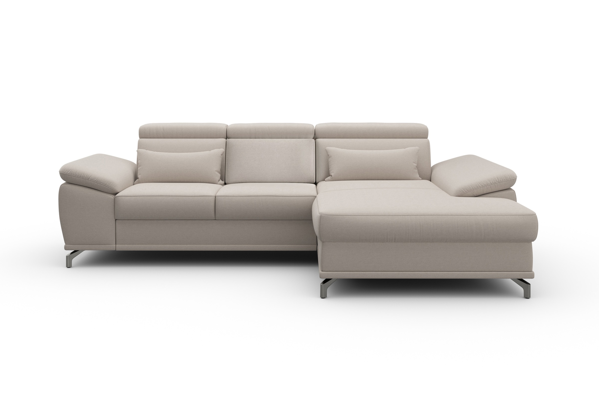 sit&more Ecksofa »Cabrio L-Form, mit Sitztiefenverstellung, Arm- und Kopfteilverstellung«, 2 Nierenkissen, Federkern, optional Bettfunktion und Stauraum