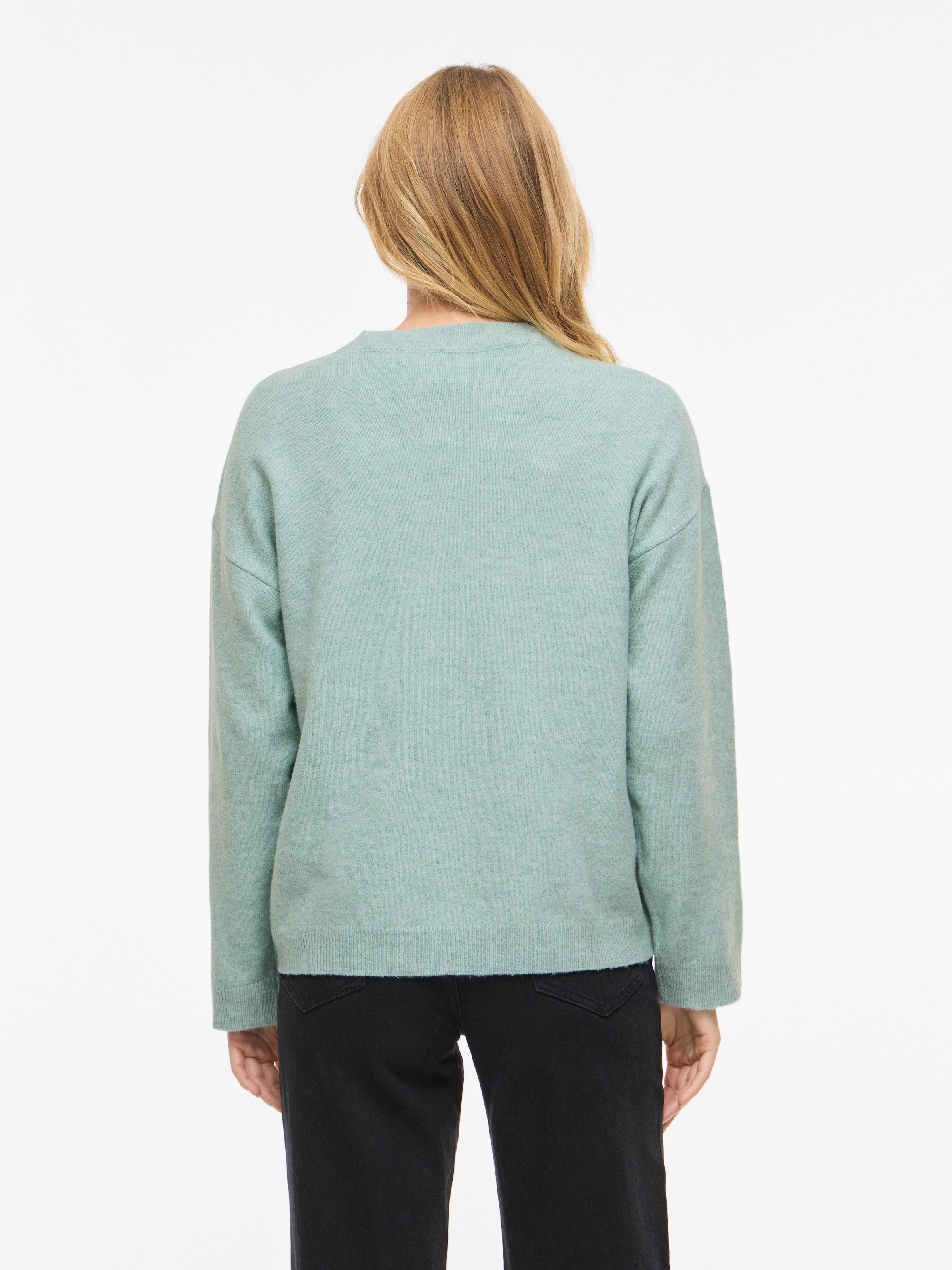 Vila Pull en tricot »VILIGA L/S O-NECK KNIT TOP - NOOS« mélange de matières, coupe décontractée