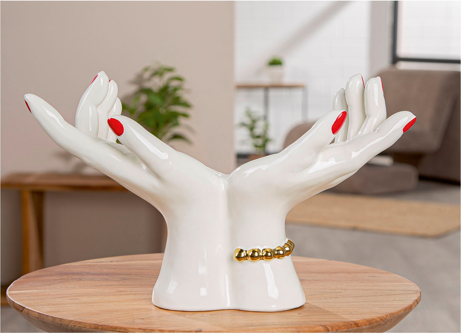 GILDE Objet décoratif »Dekoobjekt Hand Hands weiss H. 22 cm«