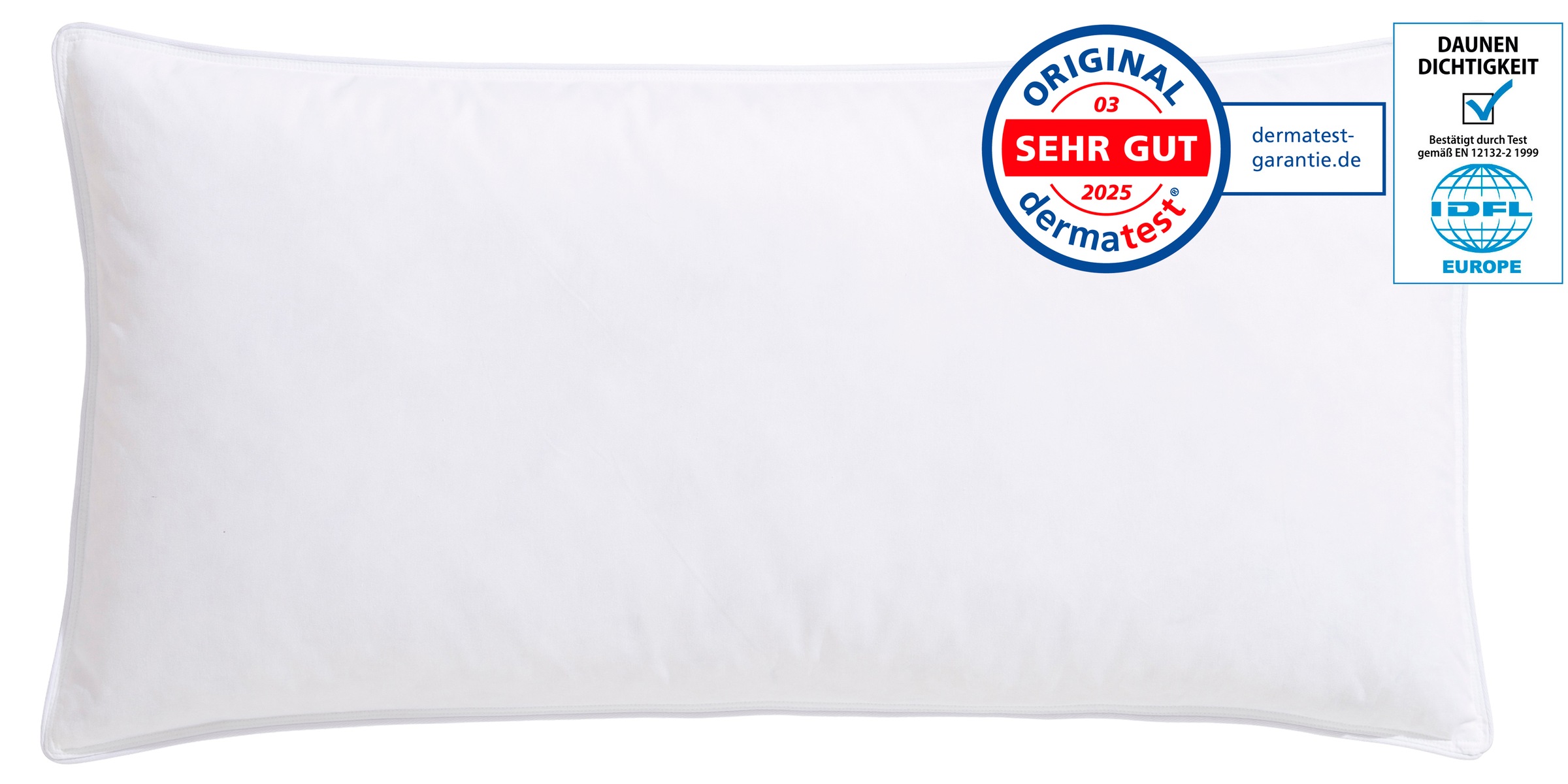 Image of GOODproduct Federkissen "RINA, Kopfkissen in 40x80 oder 80x80 cm" Füllung: 90Federn10Daunen Bezug: Baumwolle 1 Stk. tlg. Kissen, Made in Germany, Allergiker geeignet (Nomite)