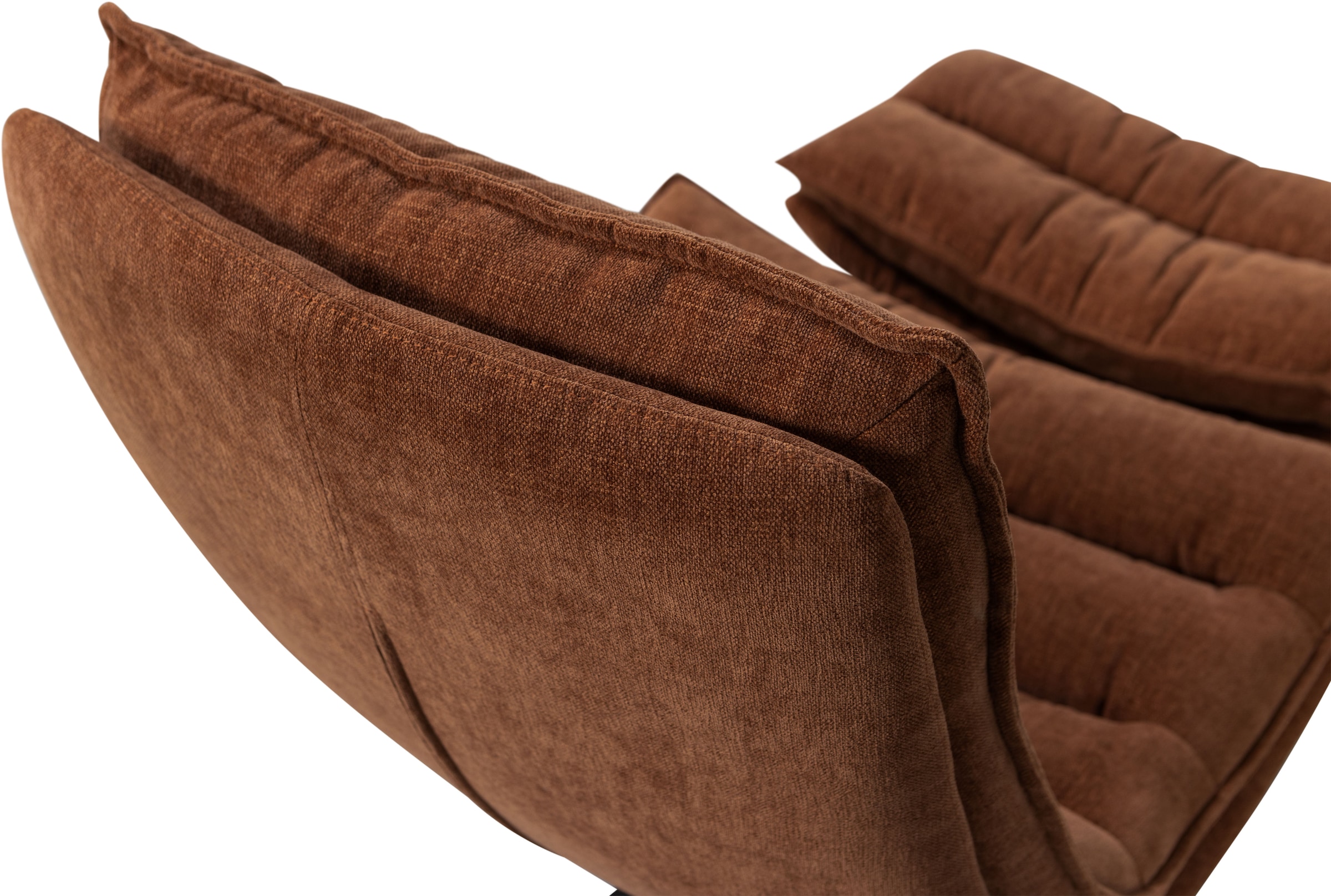 WOOOD Fauteuil pivotant »Kube mit Drehmechanismus inkl. Hocker B 74 x T 89 x H 100 cm« revêtement Newt-Chenille, haute résistance à l'usure, capacité de charge 120 kg