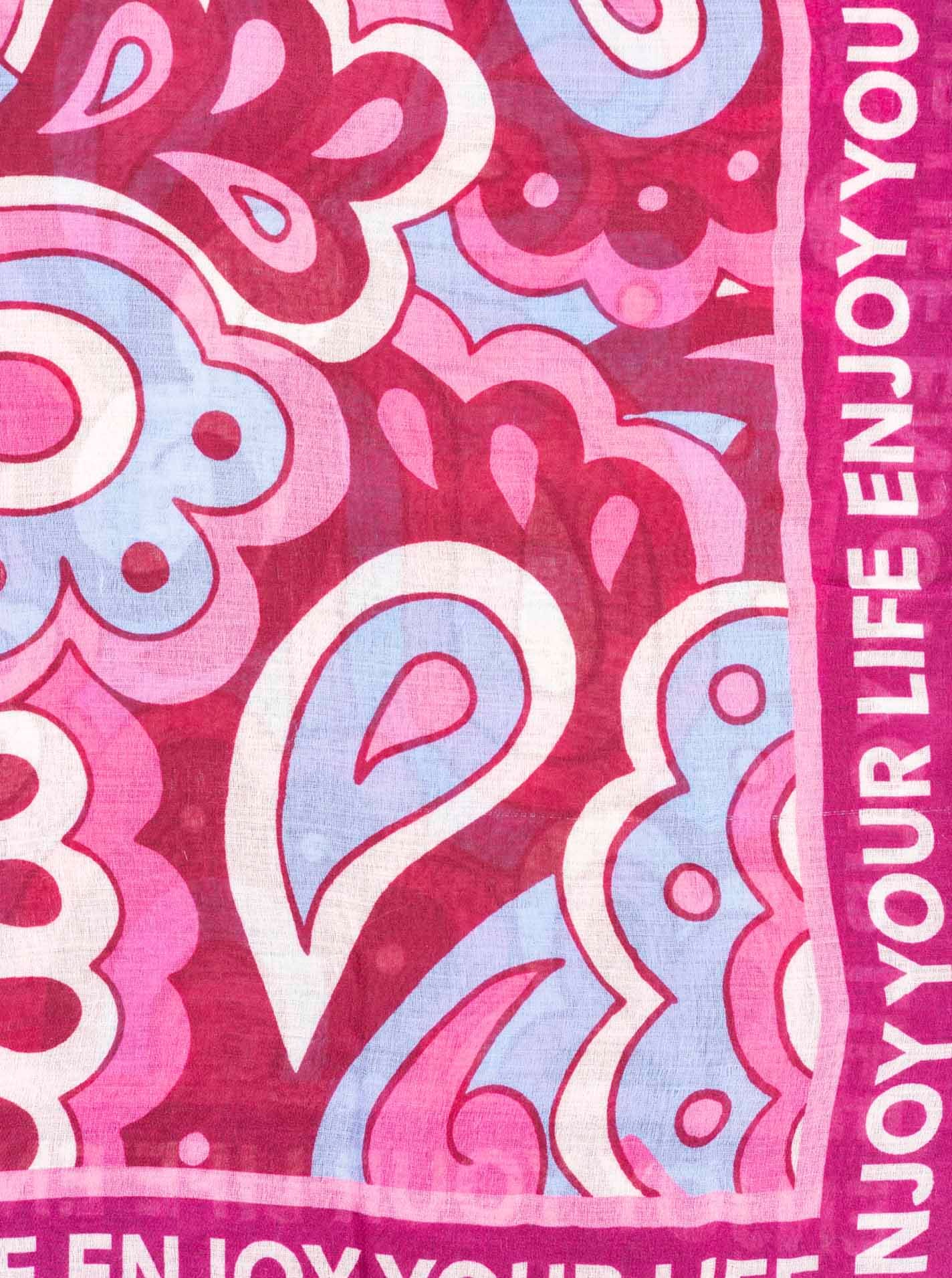 Zwillingsherz Écharpe »"Flower Paisley"« farbenfroh, transparent, mit Schriftzug